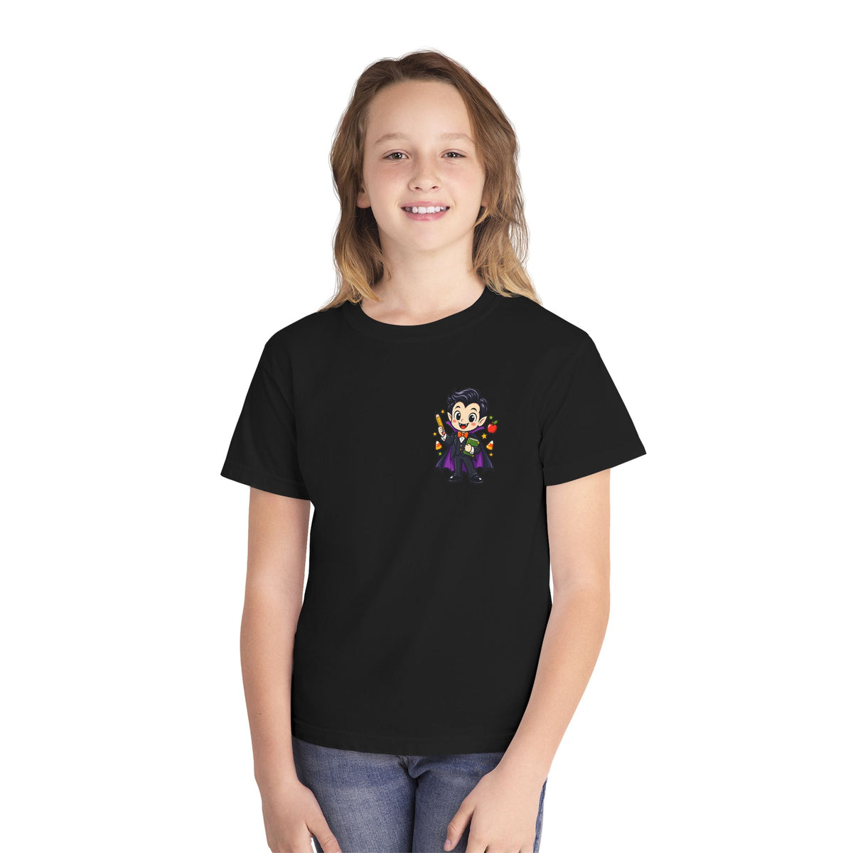 Vampire Trick-or-Treat Kids Tee — Cute Cartoon Vampire Halloween Shirt