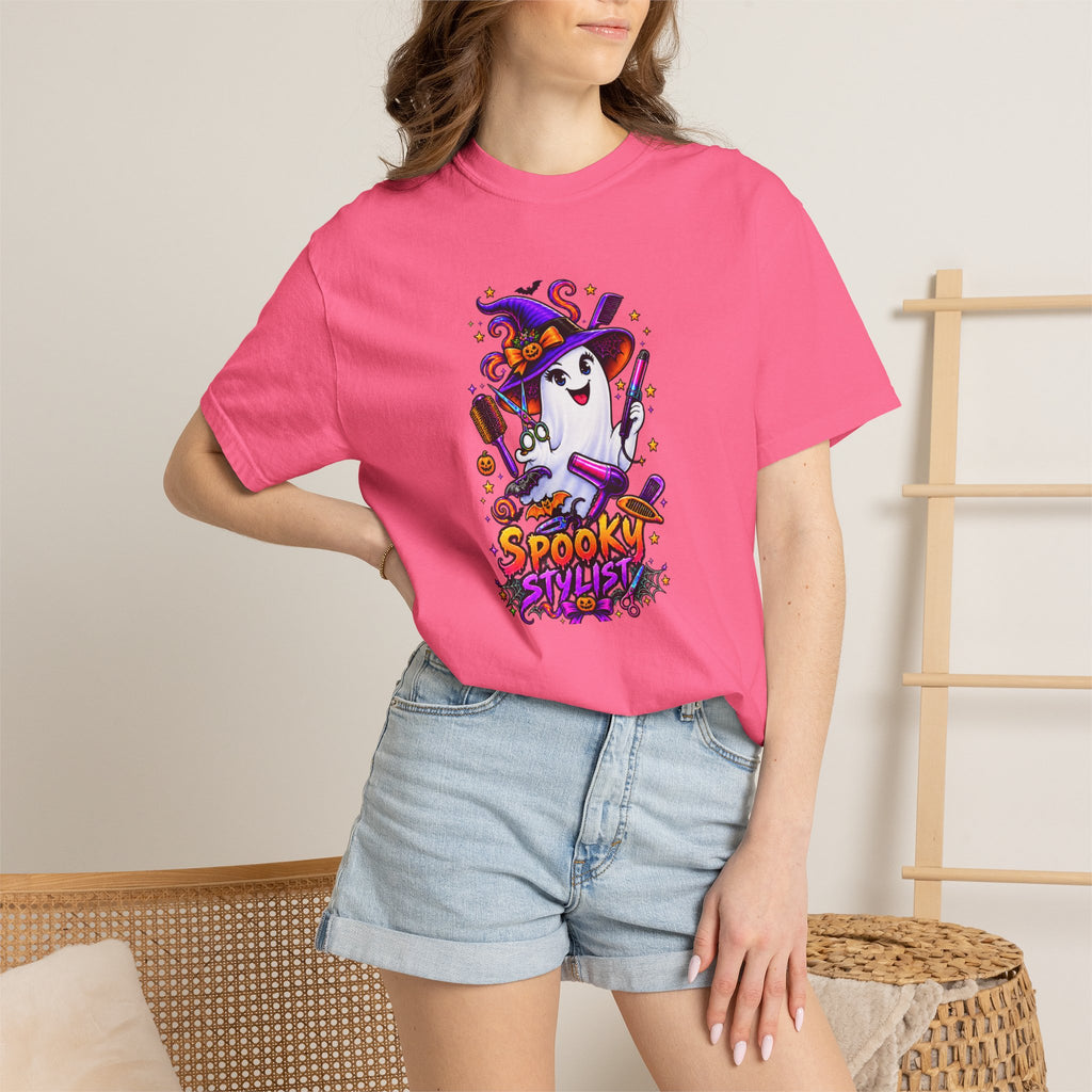 Spooky Stylist Halloween Tee – Adult Unisex Beauty Salon Party Shirt