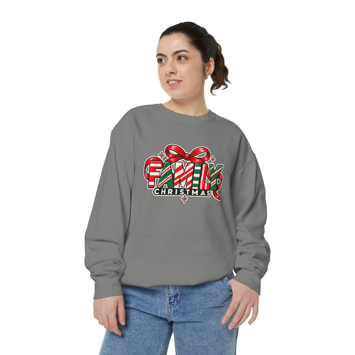 Family Christmas Candy Cane Holiday Sweatshirt