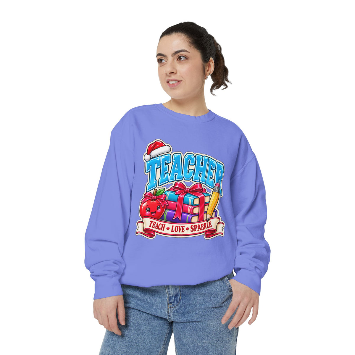 Teach • Love • Sparkle Christmas Teacher Sweatshirt