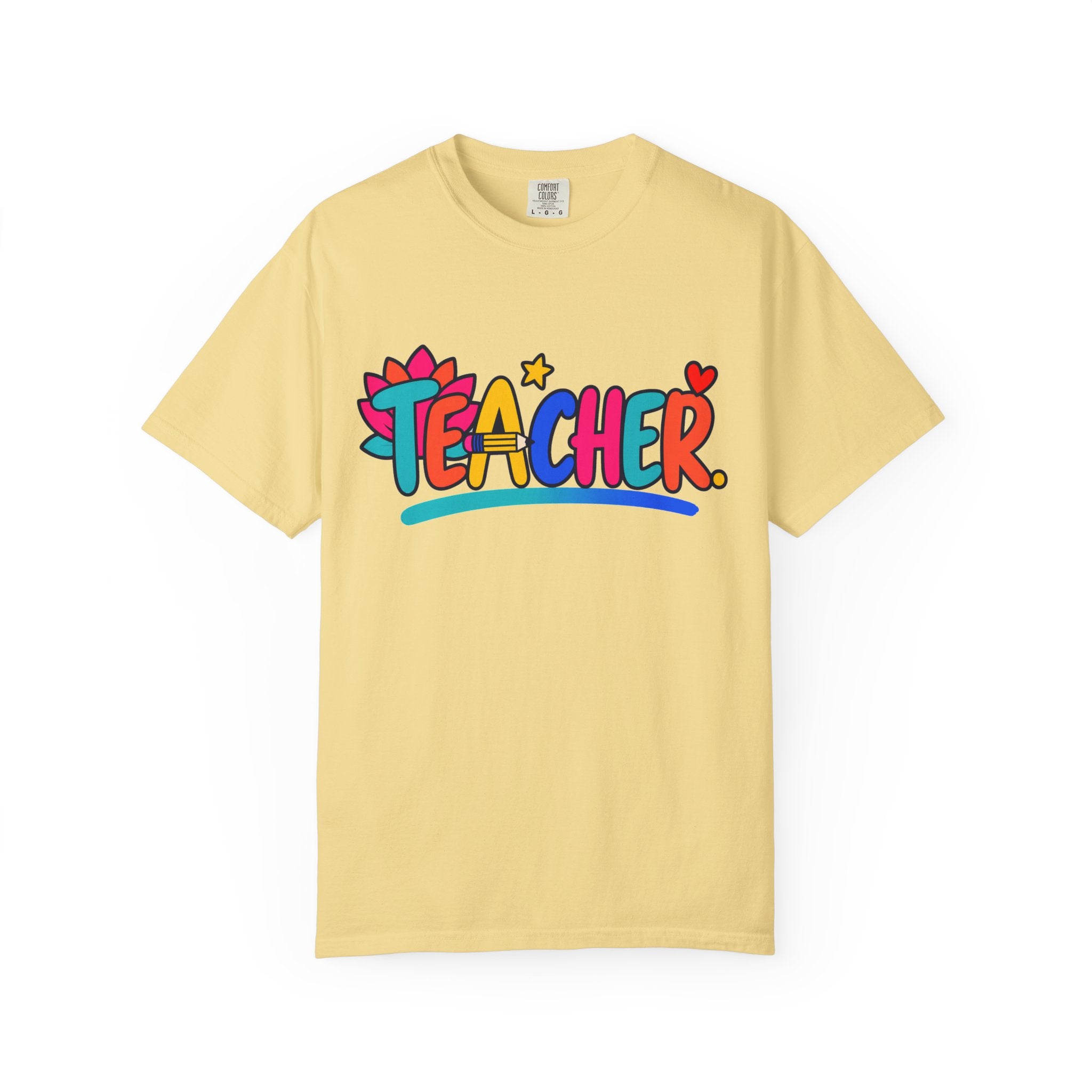 Colorful Teacher Comfort Colors® Heavyweight Tee 🍎✏️
