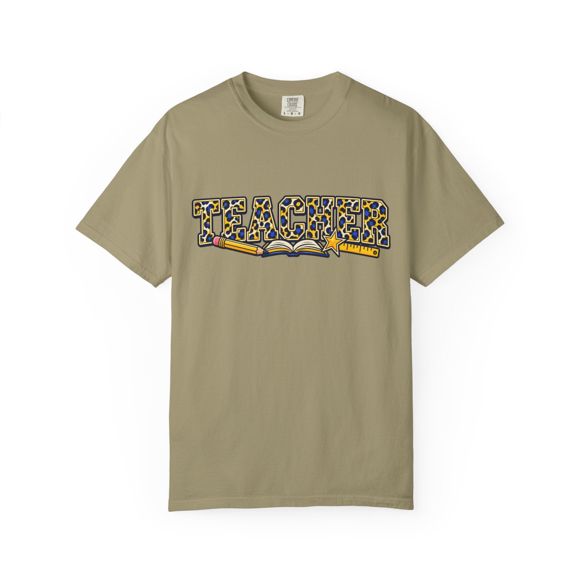 Leopard Print Teacher Comfort Colors® Heavyweight Tee 🍎✏️