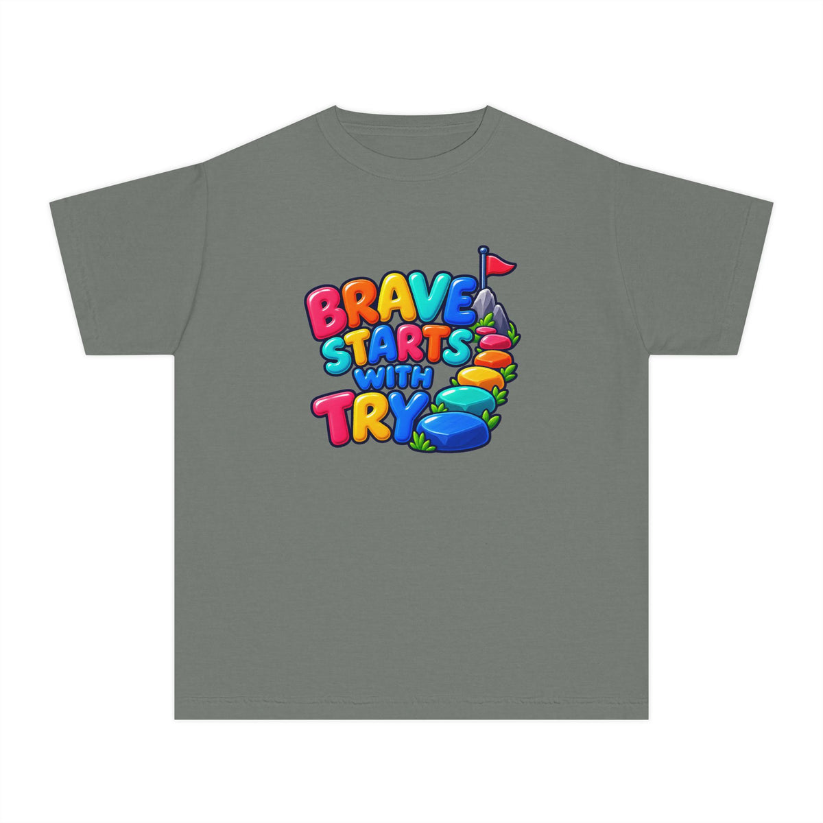 🏔️ Brave Starts With Try Youth Tee