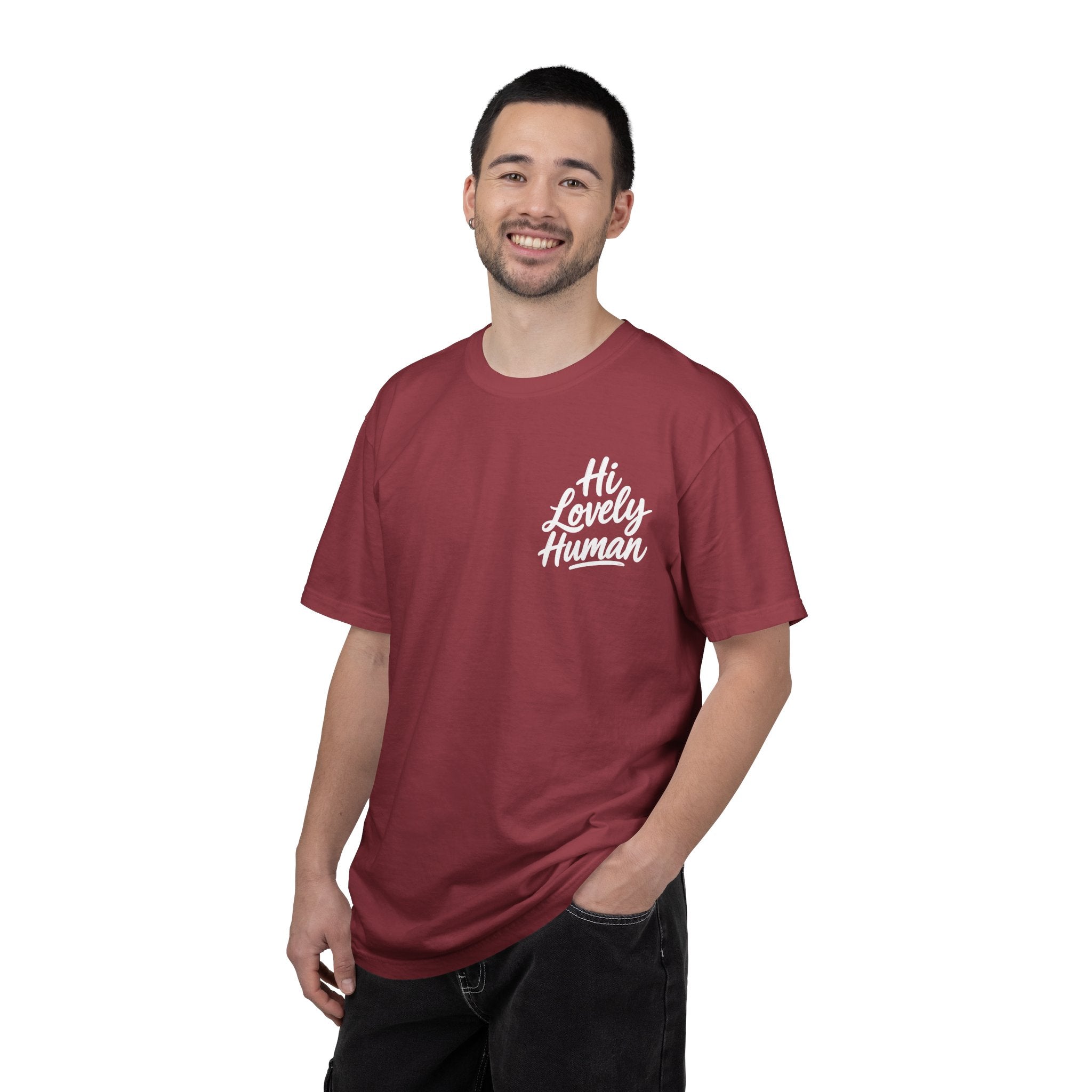 Hi Lovely Human — Inspirational Garment-Dyed Adult T-Shirt