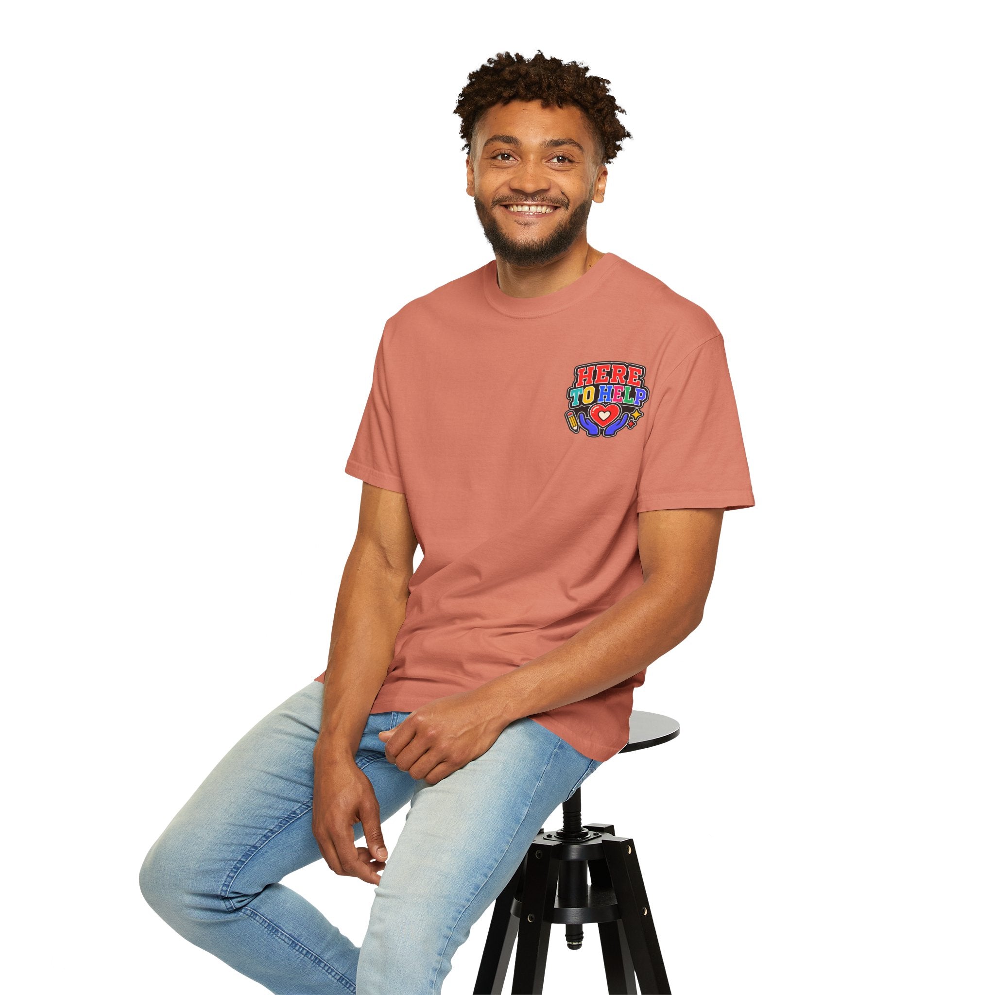Here to Help School Support Staff Comfort Colors® Tee 🍎✏️