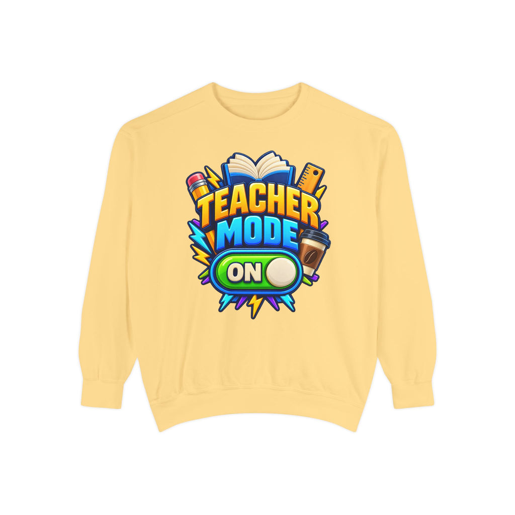Teacher Mode On Sweatshirt 📚☕ | Funny Teacher Crewneck