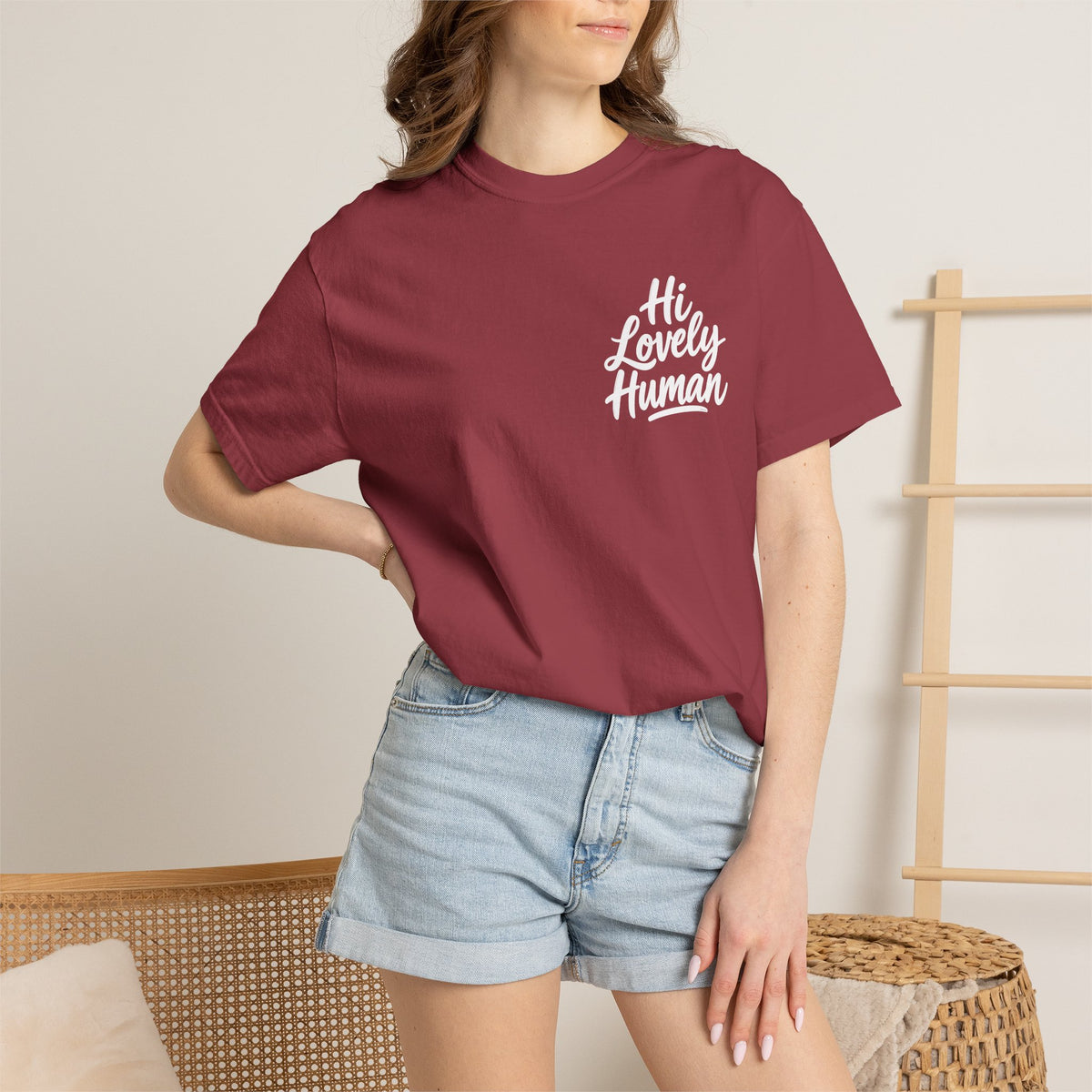 Hi Lovely Human — Inspirational Garment-Dyed Adult T-Shirt