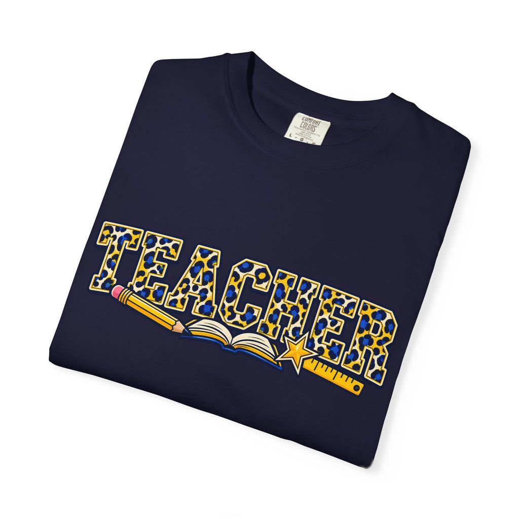 Leopard Print Teacher Comfort Colors® Heavyweight Tee 🍎✏️