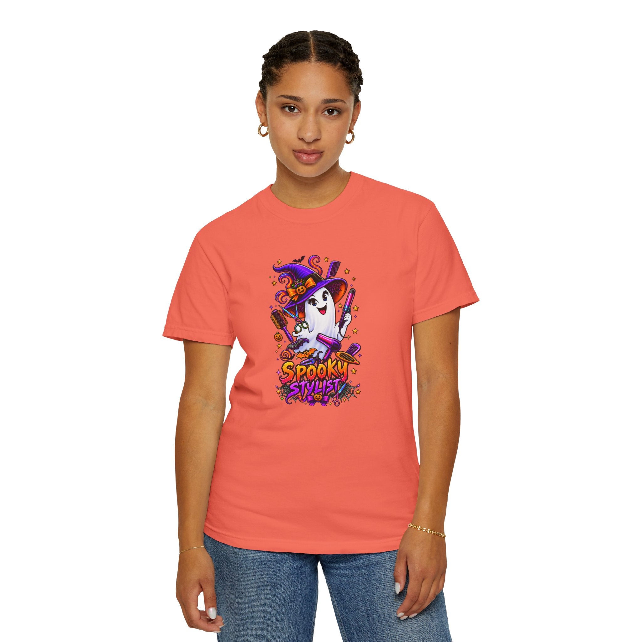 Spooky Stylist Halloween Tee – Adult Unisex Beauty Salon Party Shirt