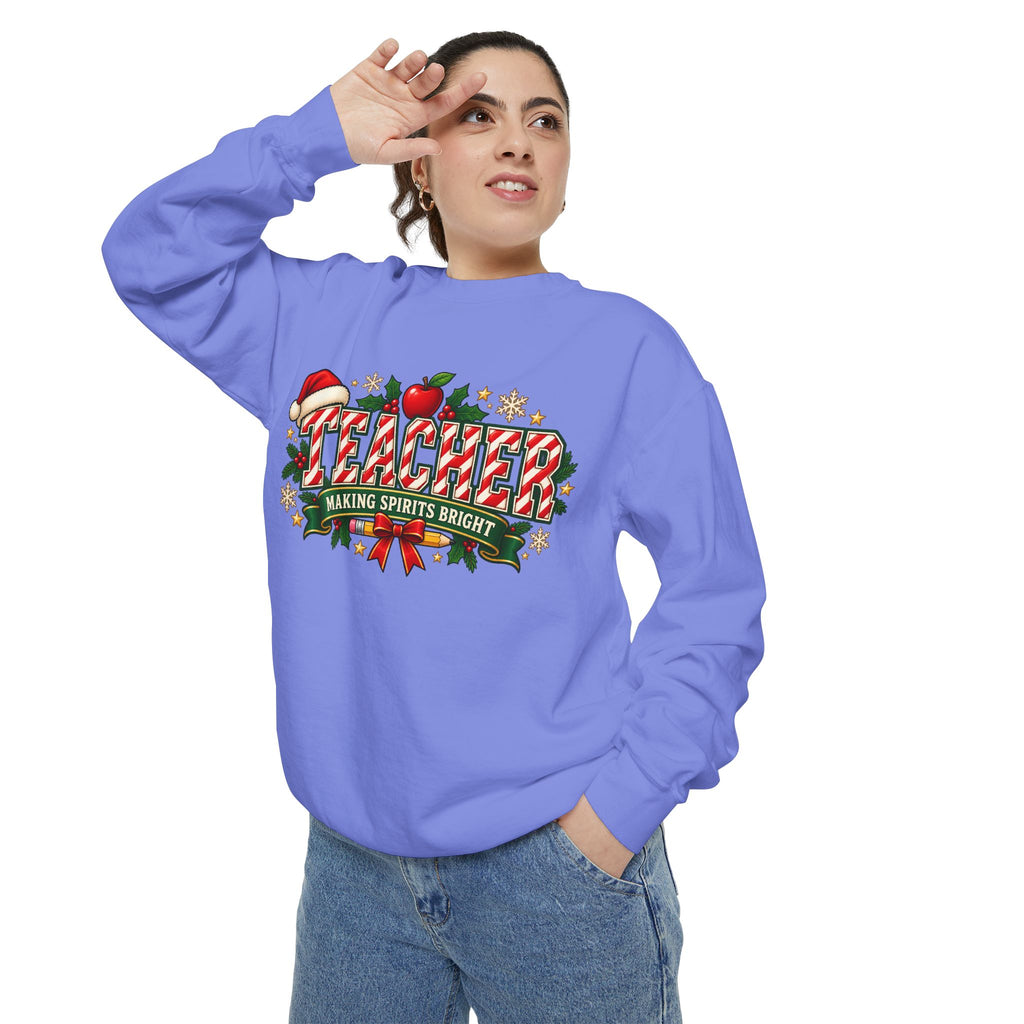 Teacher Making Spirits Bright Christmas Sweatshirt