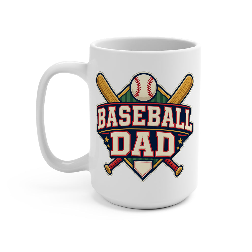 Baseball Dad Bats and Ball Mug - Ceramic Coffee Cup for Proud Baseball Fathers, Father’s Day Gift