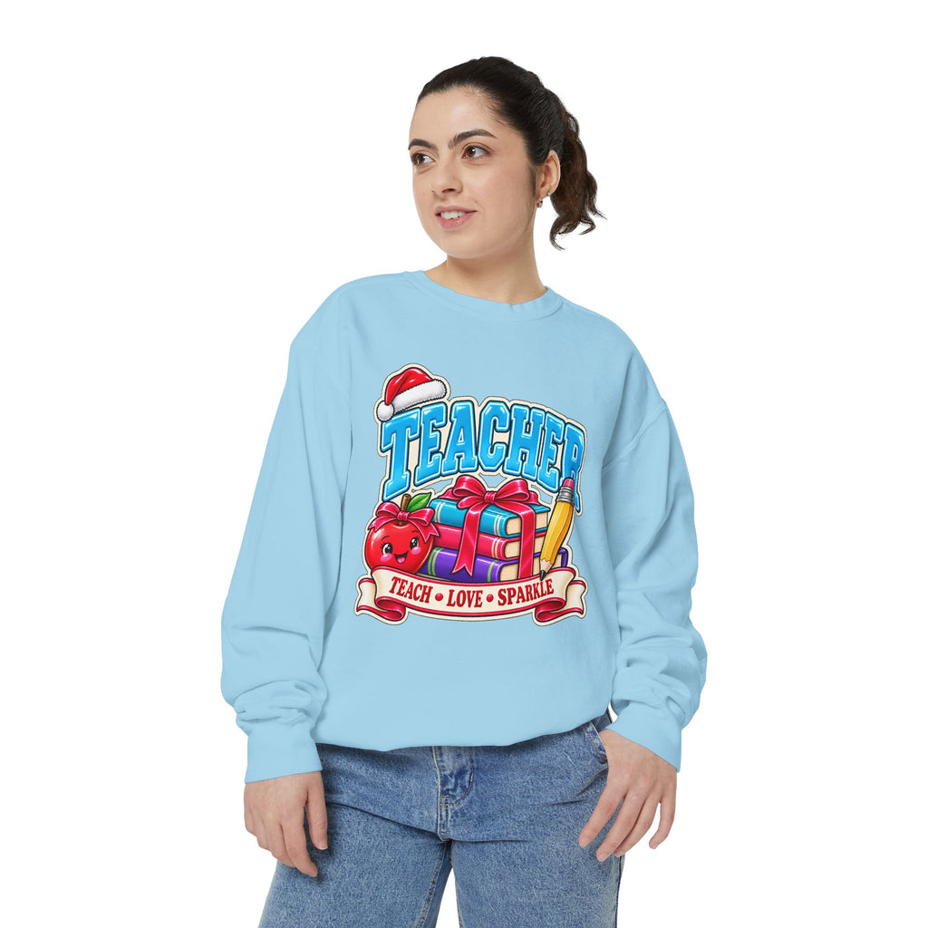 Teach • Love • Sparkle Christmas Teacher Sweatshirt
