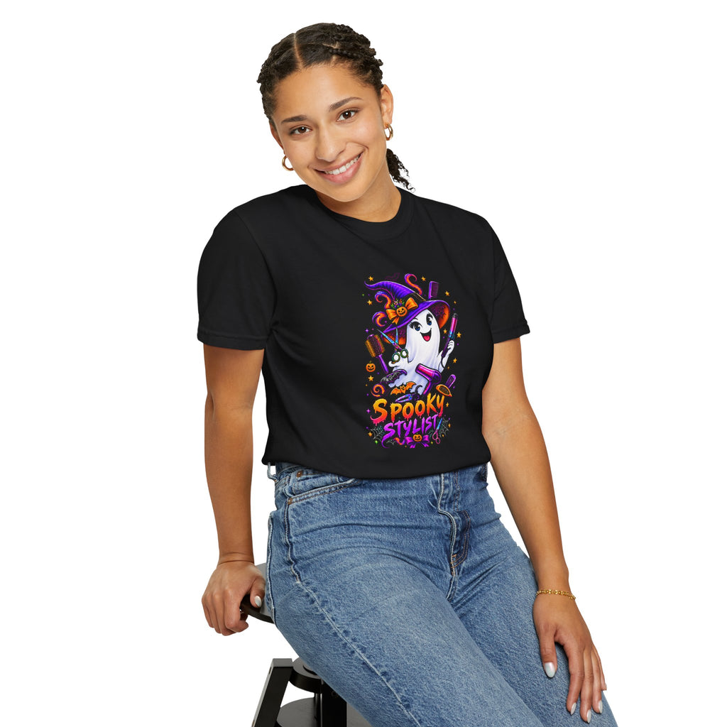 Spooky Stylist Halloween Tee – Adult Unisex Beauty Salon Party Shirt