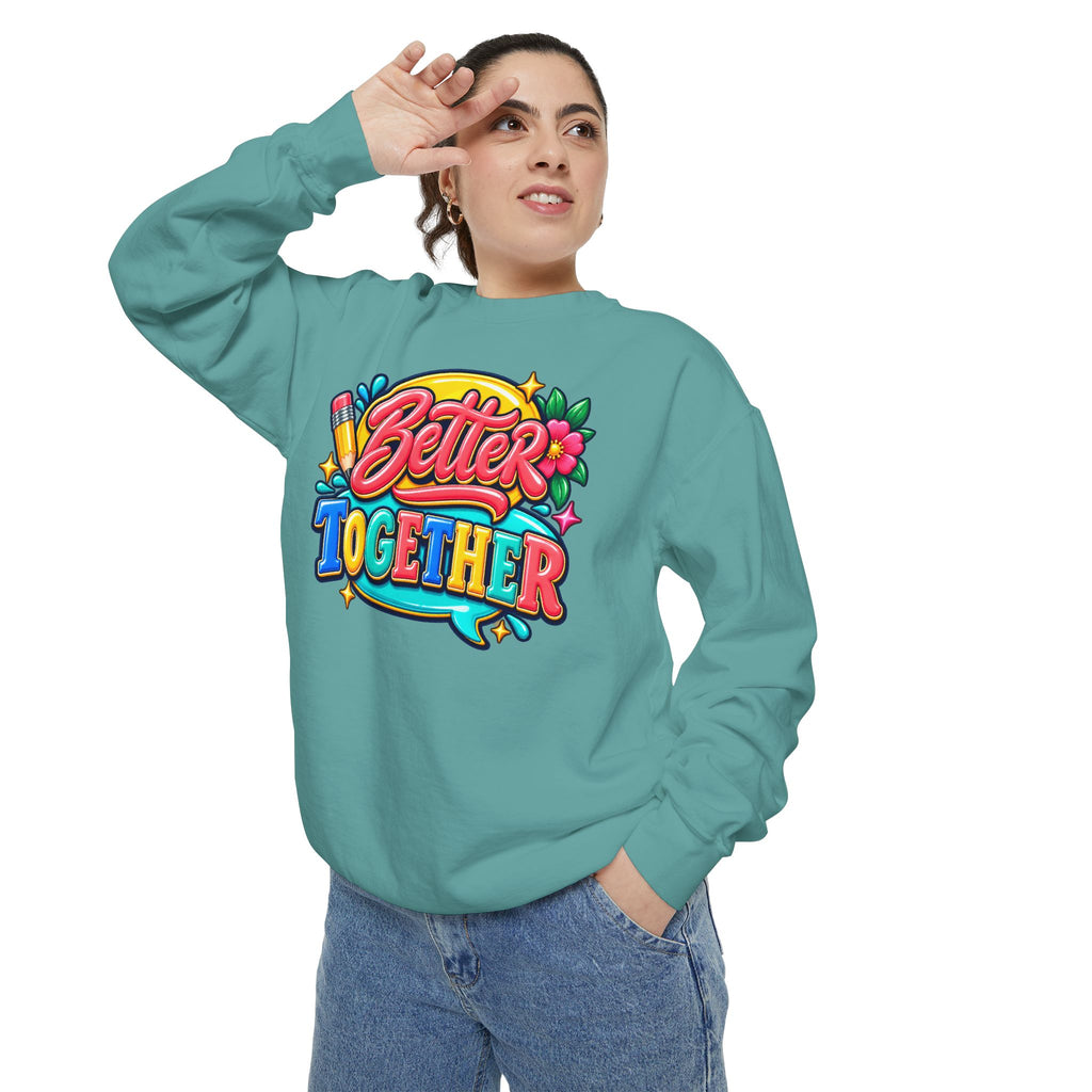 Better Together Sweatshirt Colorful Retro Graphic Crewneck