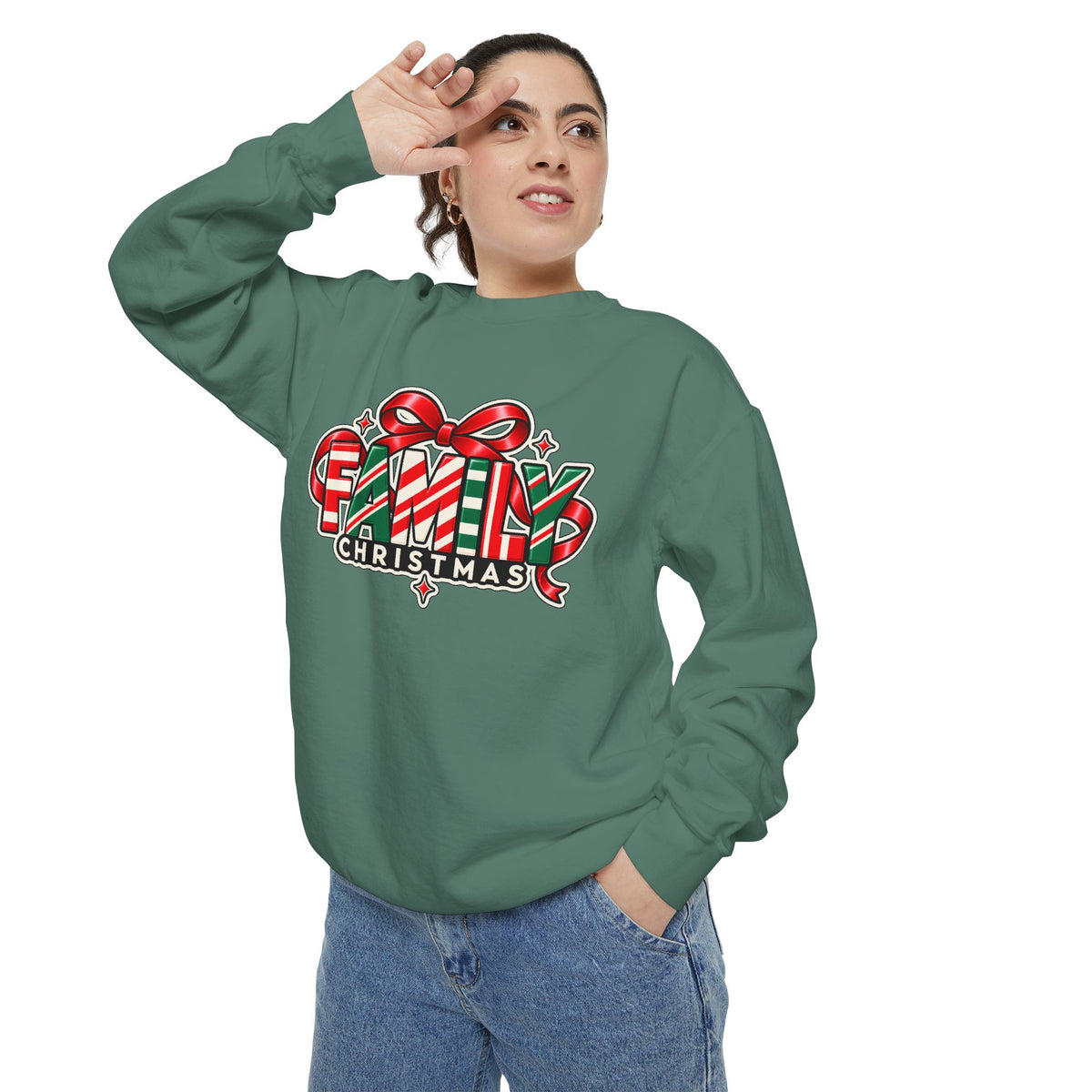Family Christmas Candy Cane Holiday Sweatshirt
