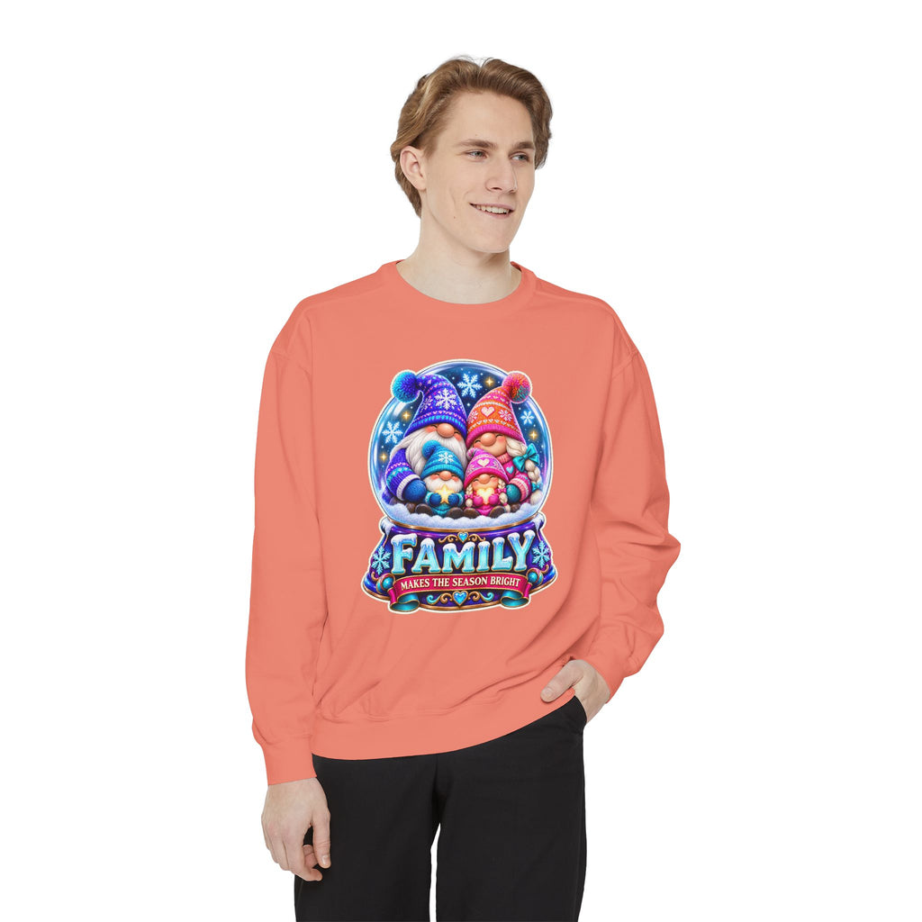 Family Gnome Christmas Sweatshirt "Family Makes the Season Bright"