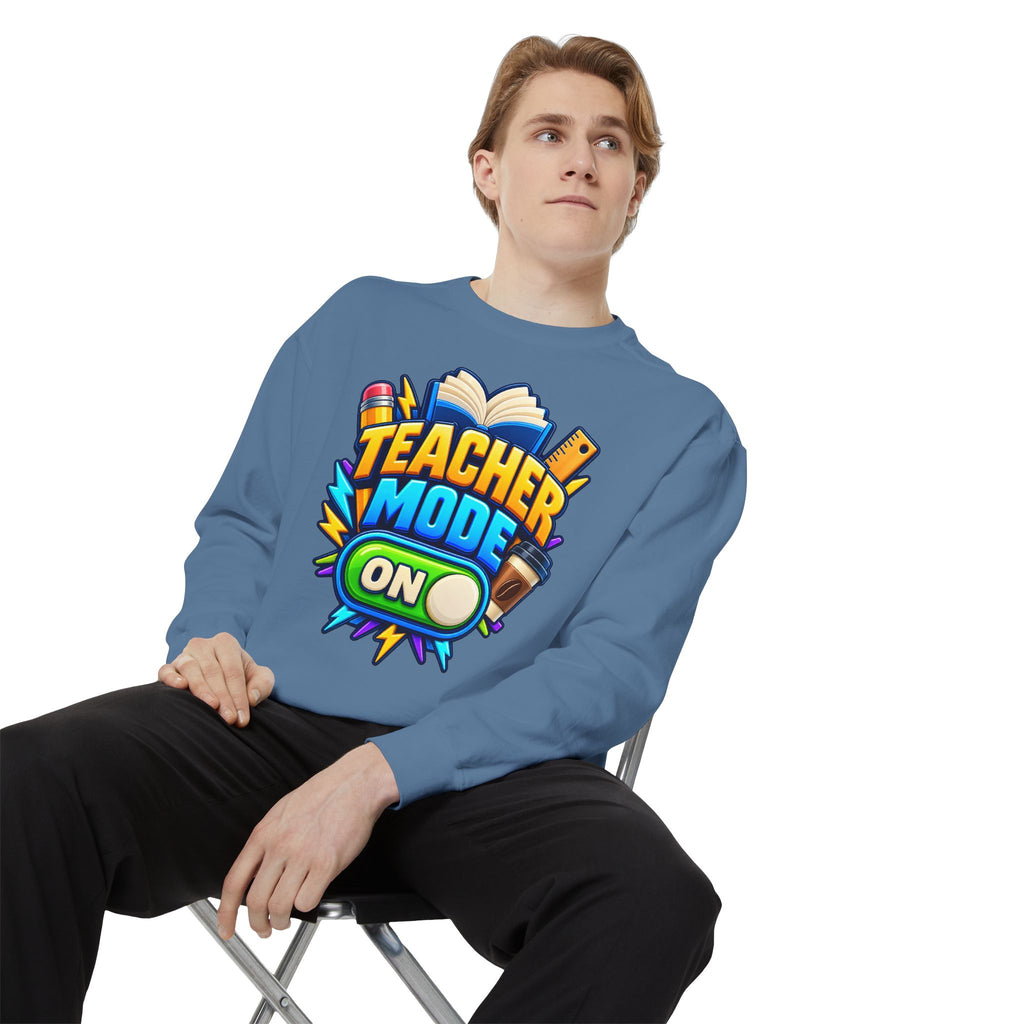 Teacher Mode On Sweatshirt 📚☕ | Funny Teacher Crewneck