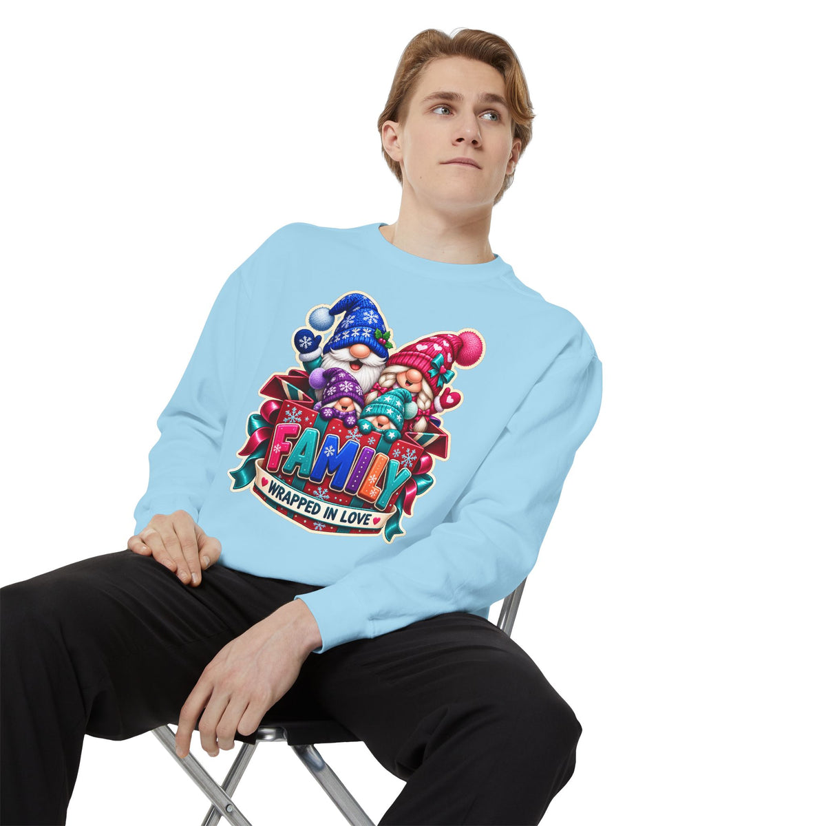 Family Wrapped in Gnome Love Christmas Sweatshirt