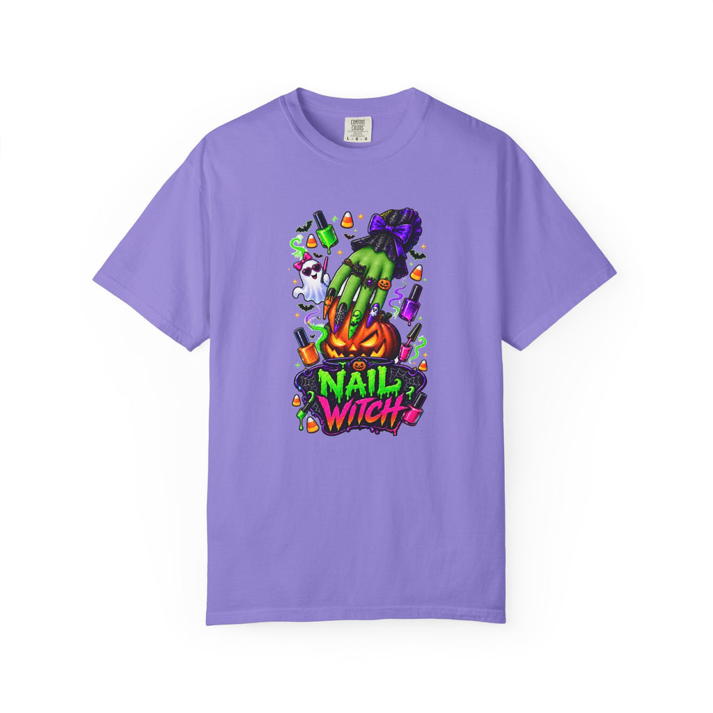 Nail Witch Halloween Tee – Adult Unisex Nail Tech & Beauty Salon Shirt