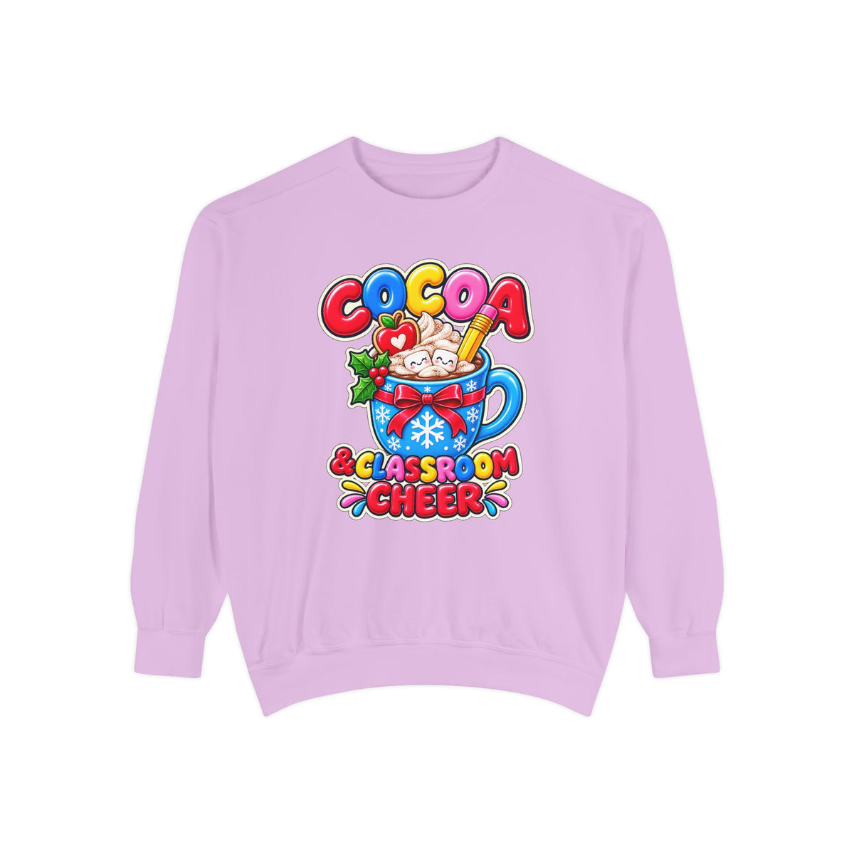 Cocoa and Classroom Cheer Christmas Sweatshirt ☕🍎❄️