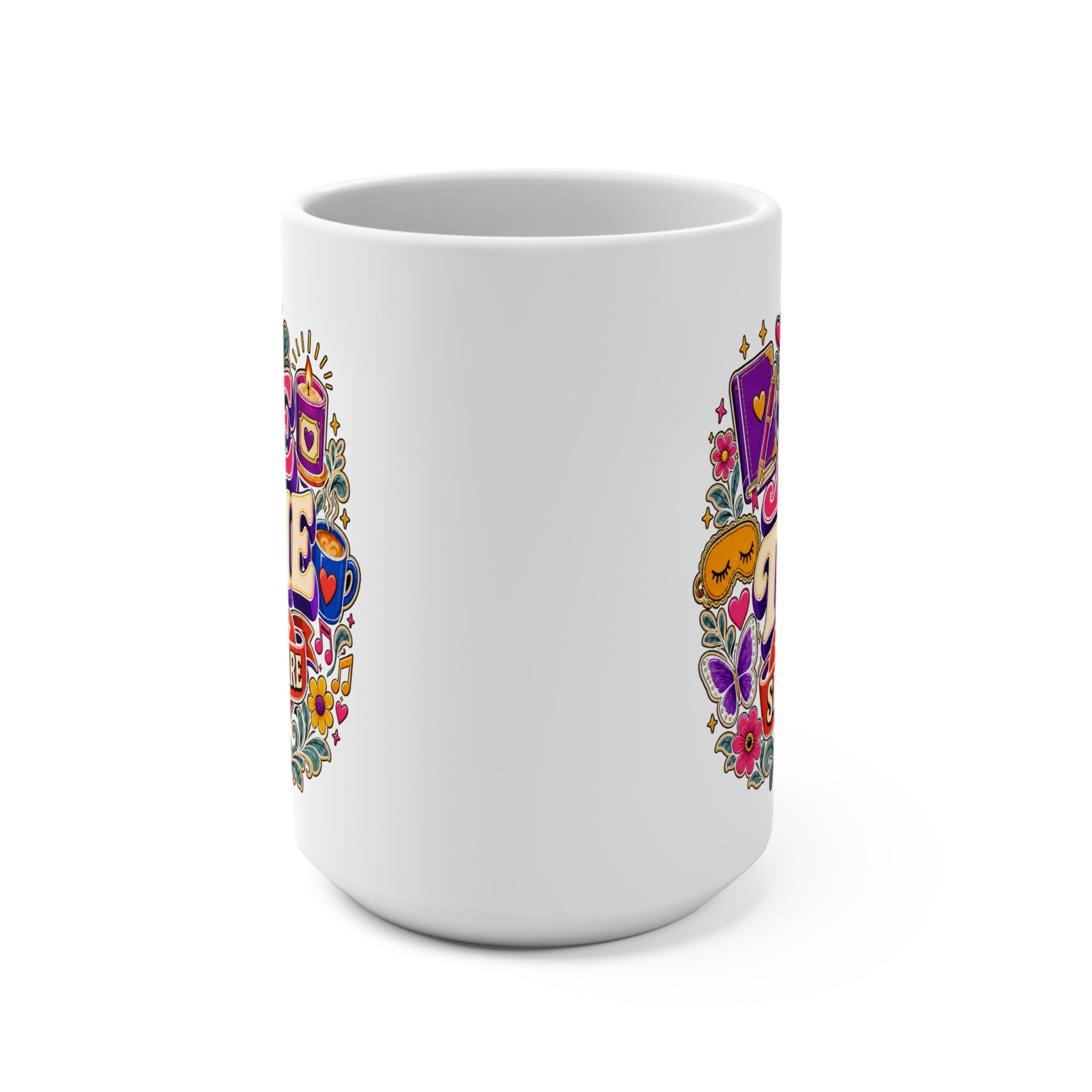 Me Time Self Care Mug Design - Inspirational Coffee Cup - Relaxation and Wellness Gift for Women, Busy Moms and Self Care Lovers