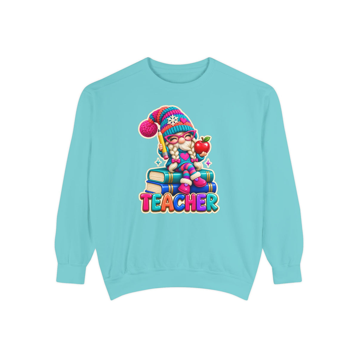 Teacher Gnome Book Lover Holiday Sweatshirt