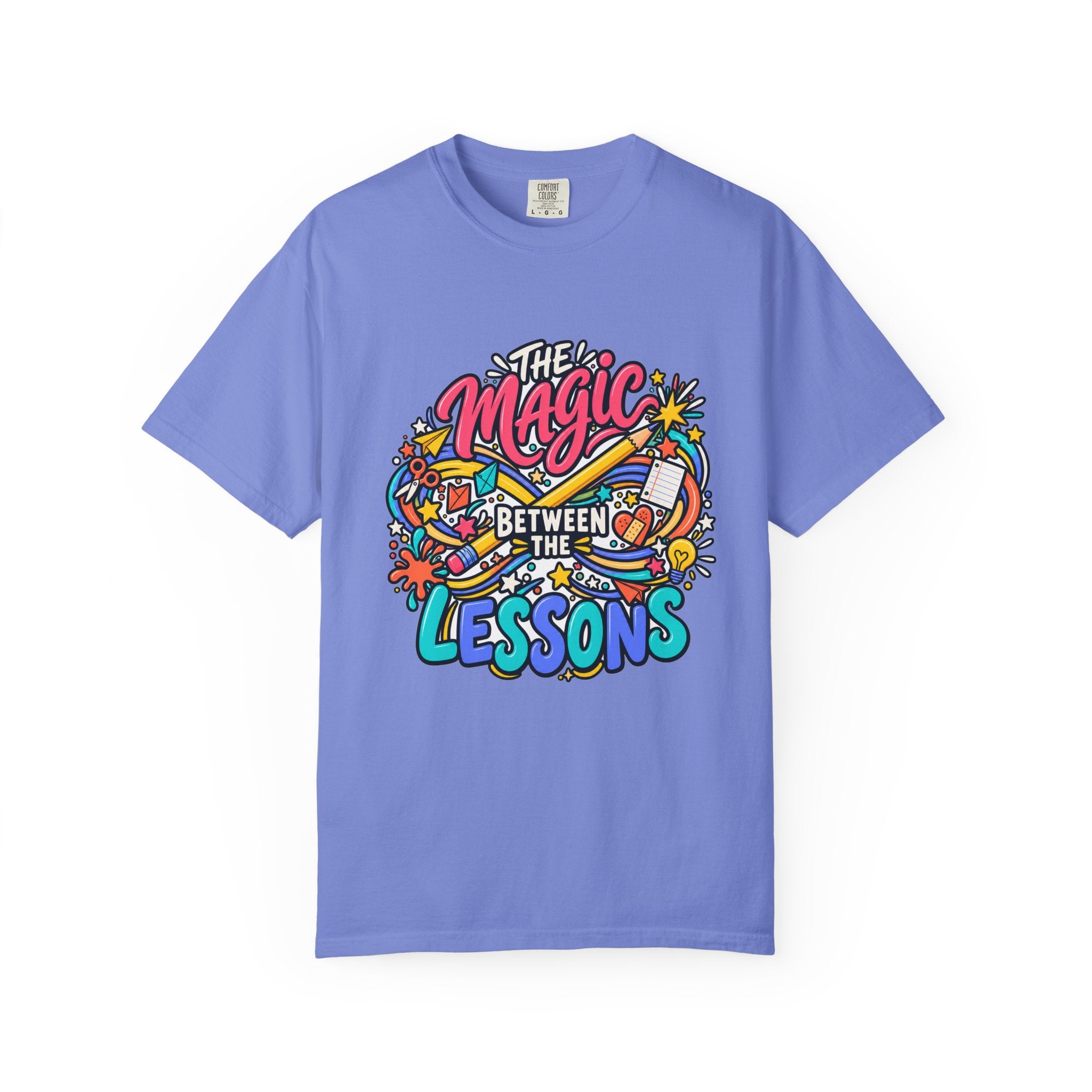 The Magic Between the Lessons Teacher Comfort Colors® Tee ✏️✨