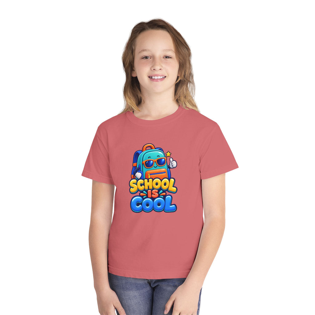 🎒 School Is Cool Backpack Cartoon Kids Tee