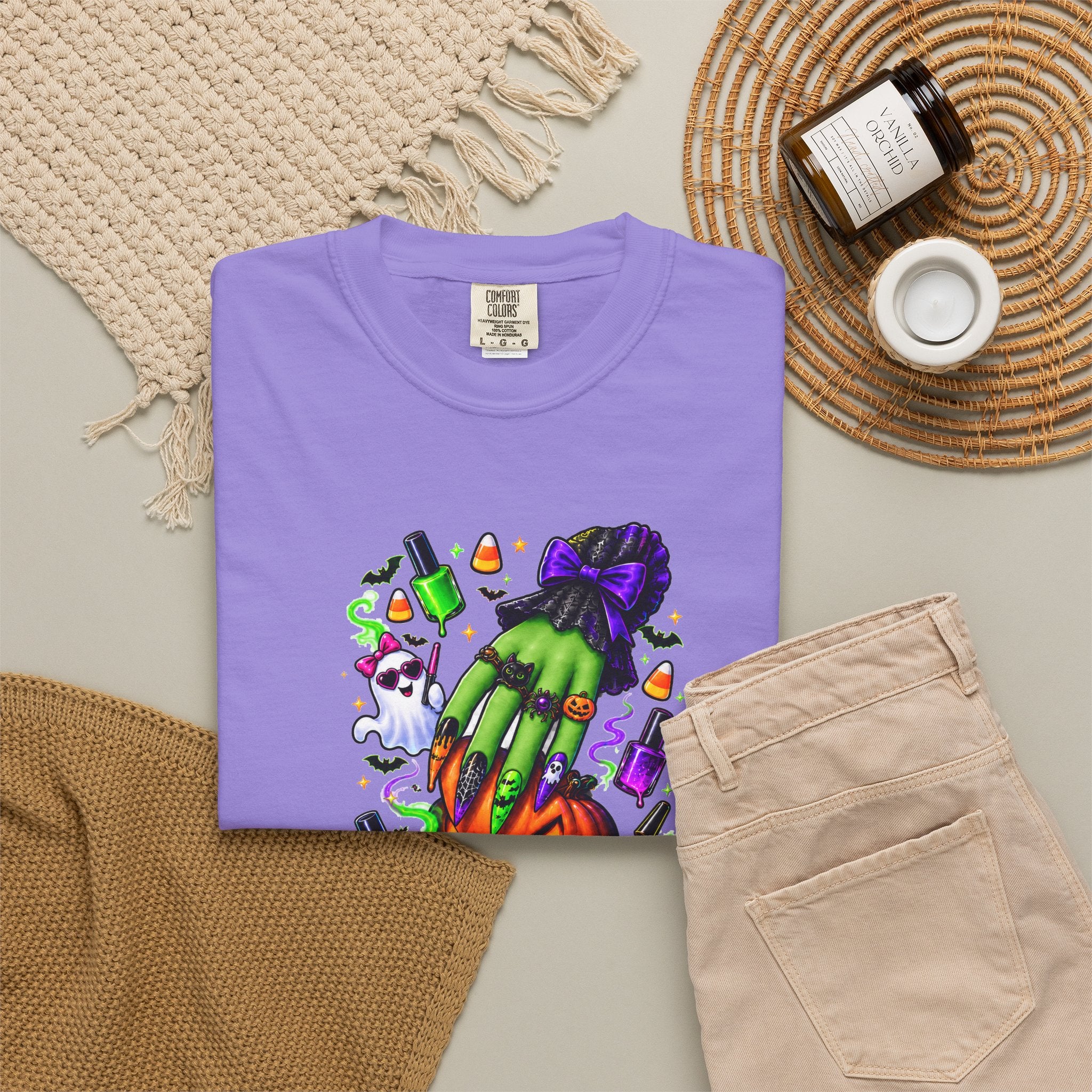 Nail Witch Halloween Tee – Adult Unisex Nail Tech & Beauty Salon Shirt