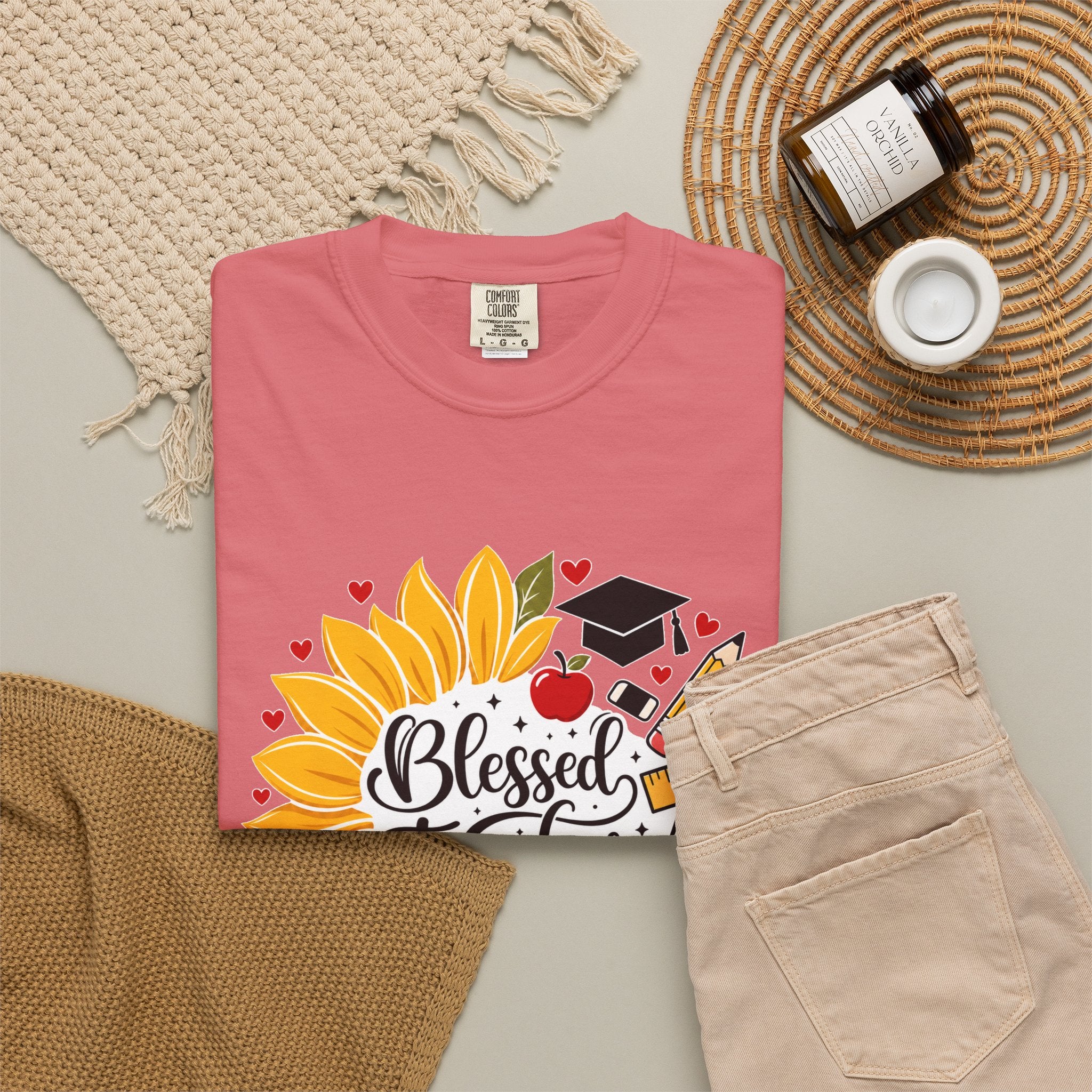 Blessed Teacher Heavyweight Tee 🌻📚✏️