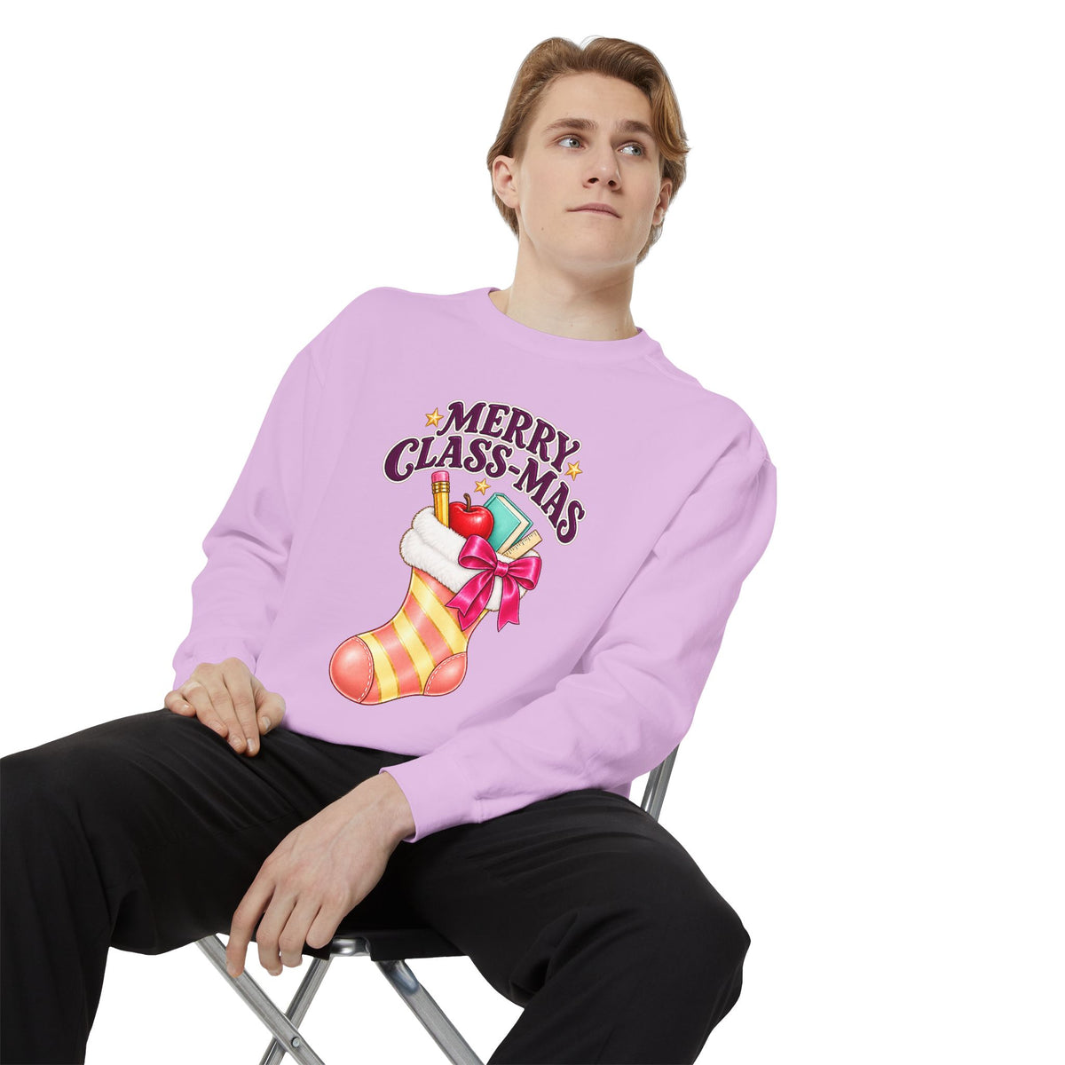 Merry Class-mas Sweatshirt – Cute Christmas Stocking Teacher Holiday Sweater
