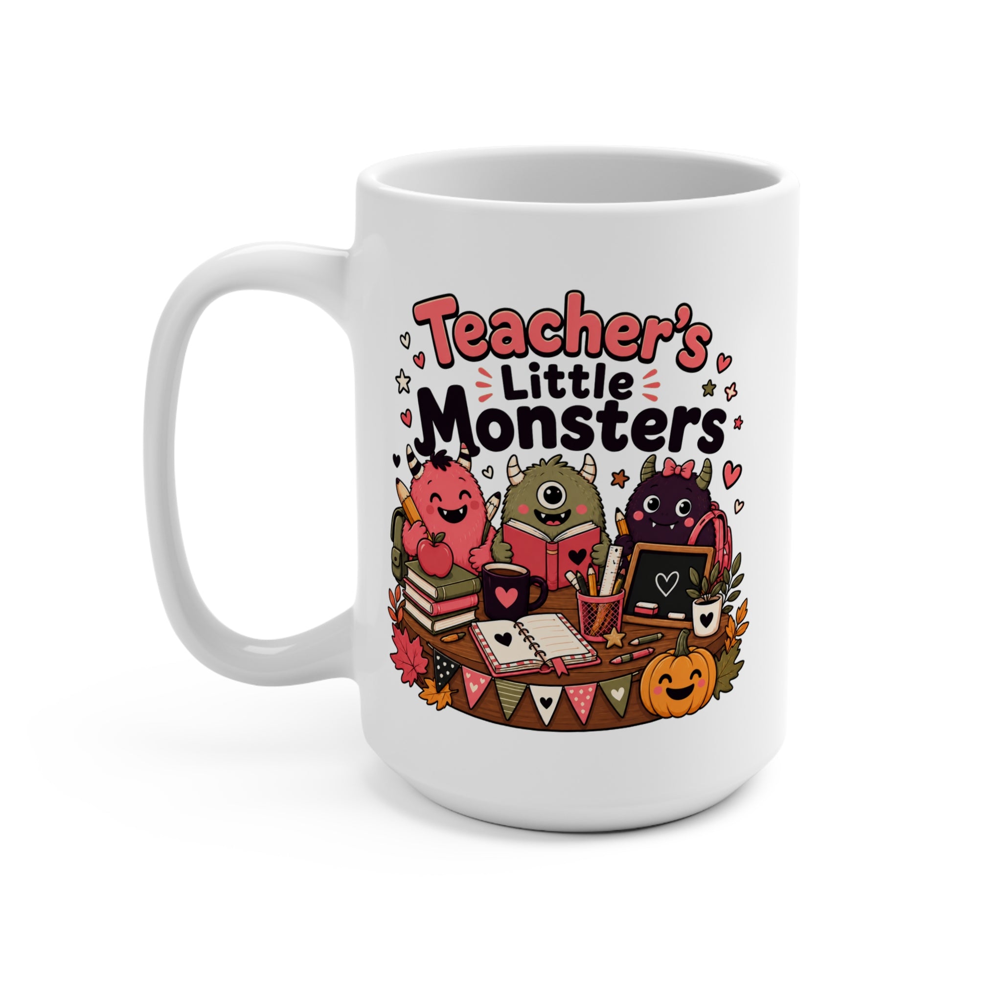 Teacher’s Little Monsters Mug - Cute Halloween Teacher Coffee Cup - Classroom Gift for Educators, Students and Monster Lovers