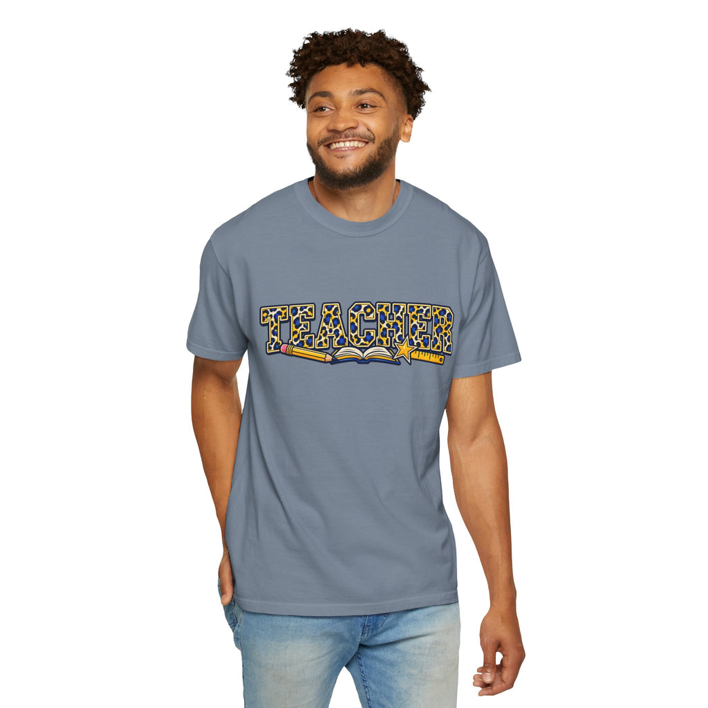Leopard Print Teacher Comfort Colors® Heavyweight Tee 🍎✏️