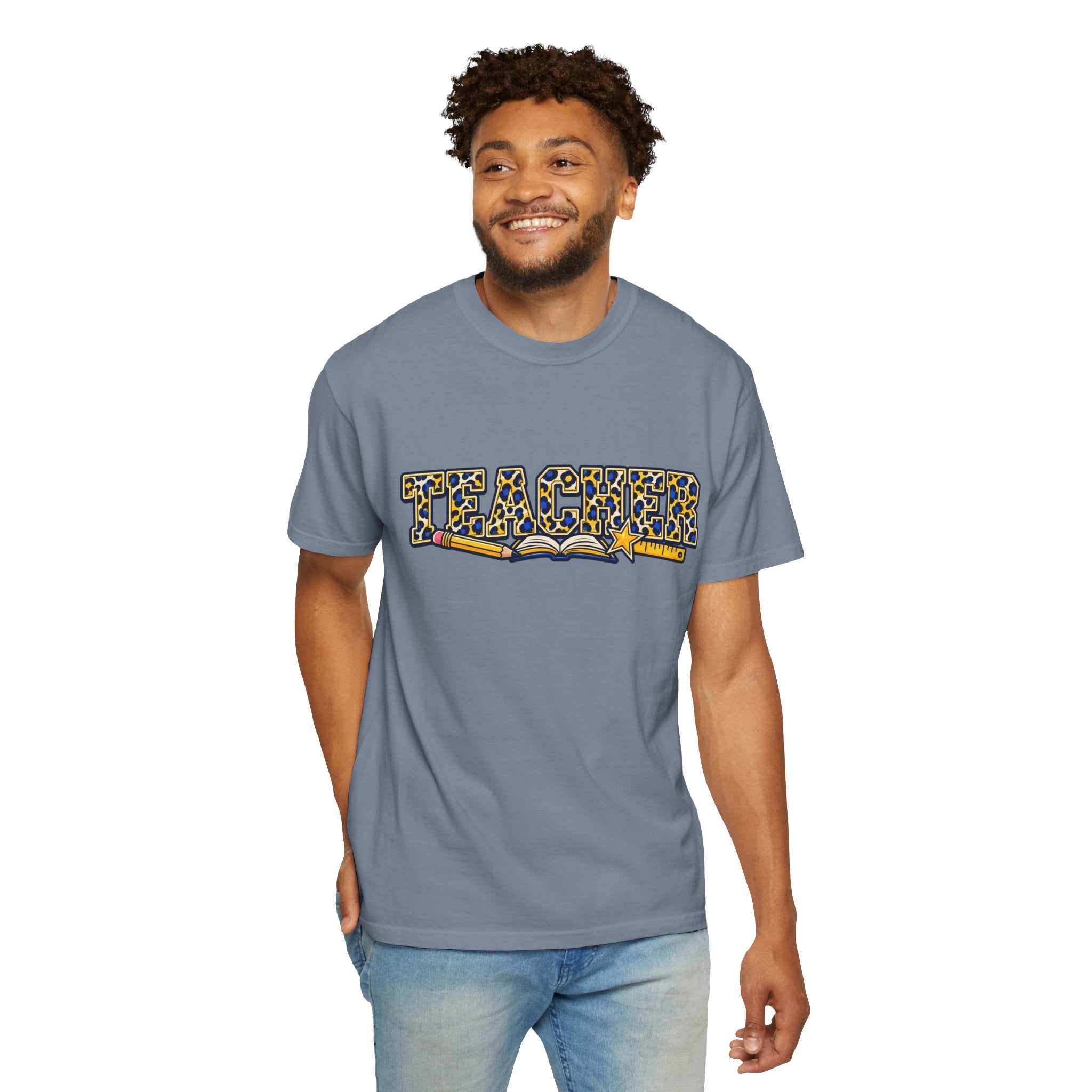 Leopard Print Teacher Comfort Colors® Heavyweight Tee 🍎✏️