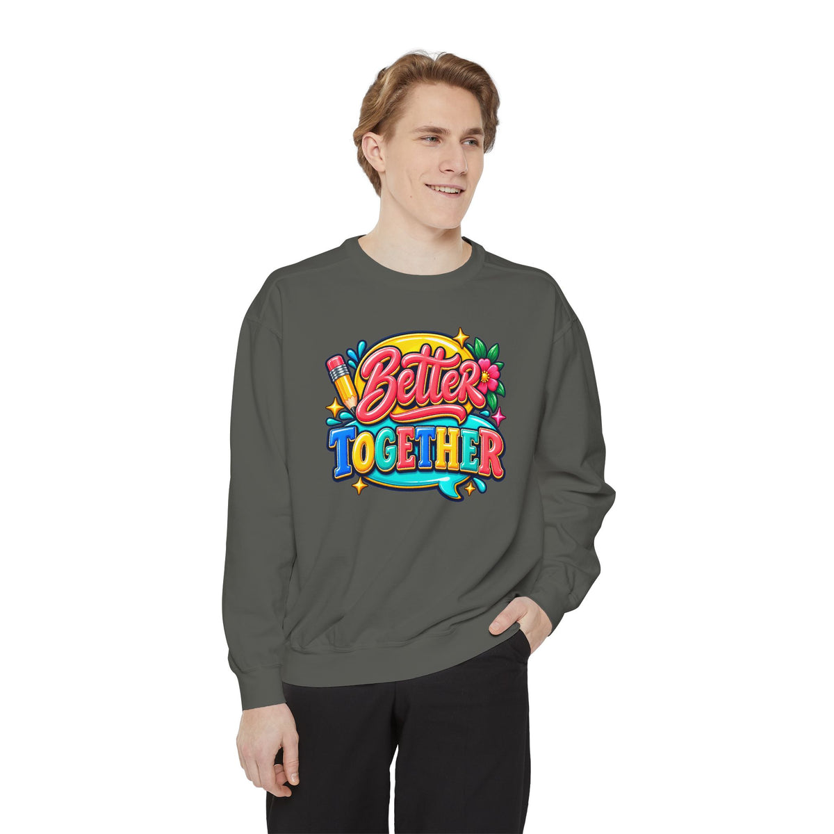 Better Together Sweatshirt Colorful Retro Graphic Crewneck