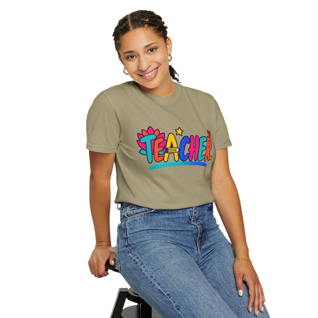 Colorful Teacher Comfort Colors® Heavyweight Tee 🍎✏️