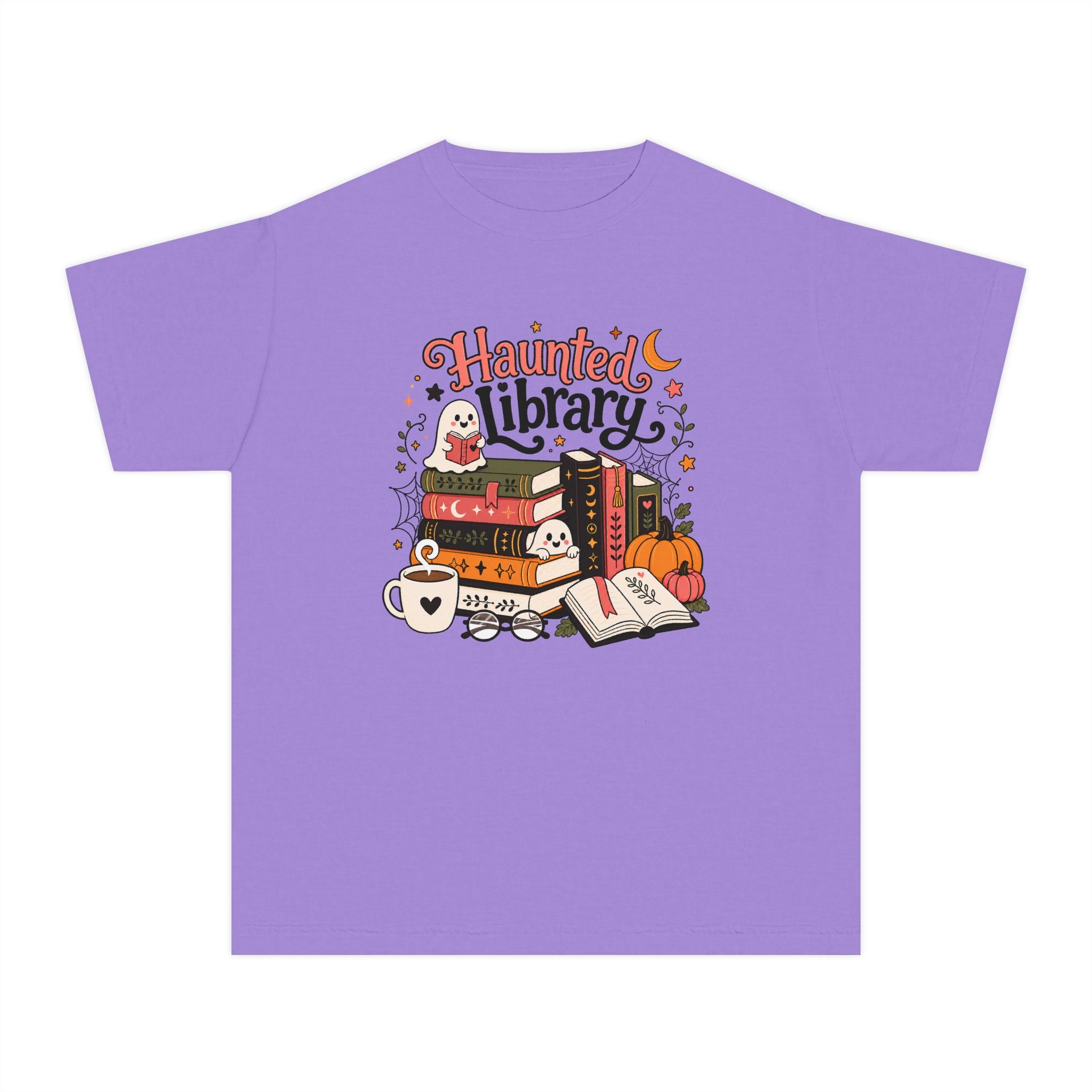 Haunted Library Youth Retro Tee 🎃📚