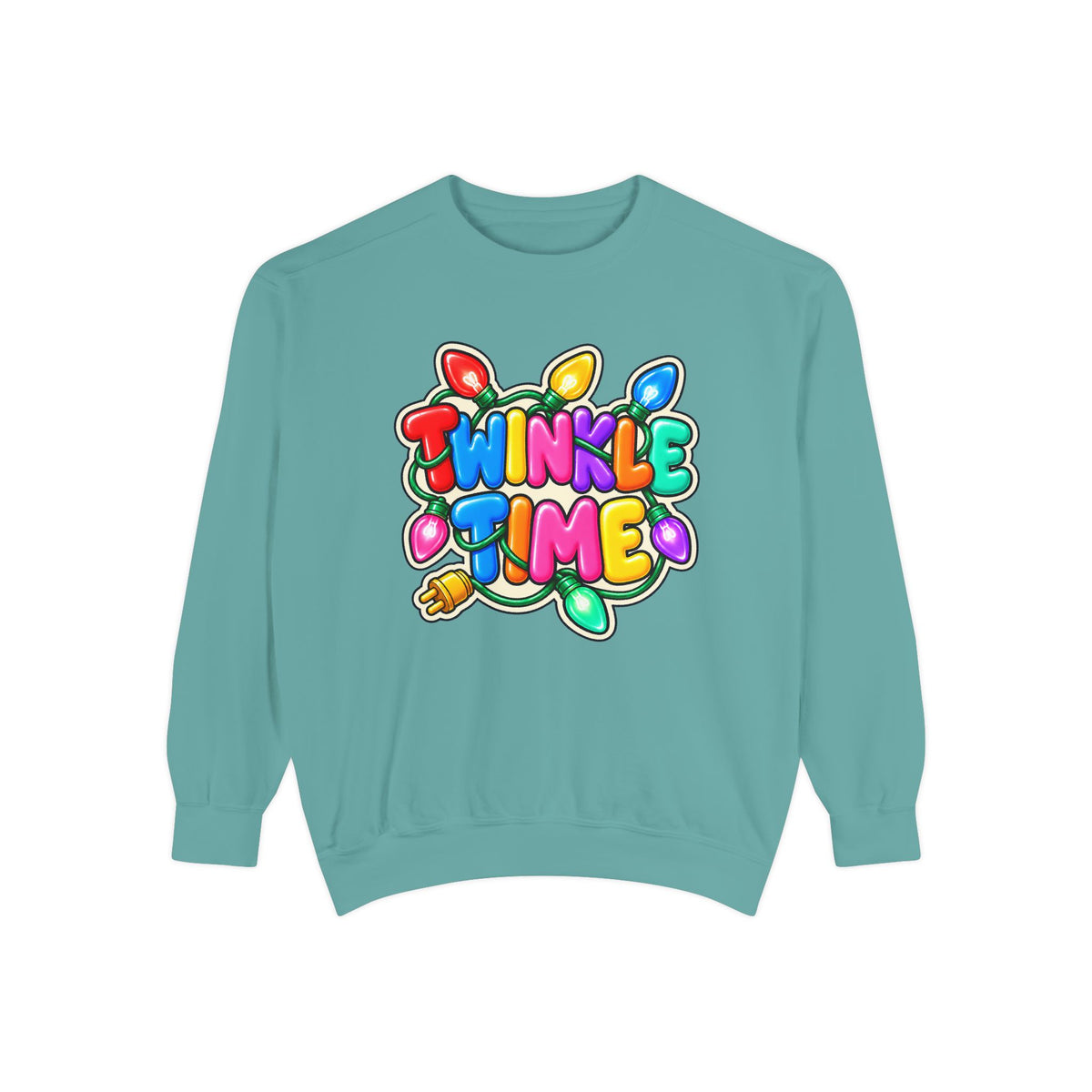 Twinkle Time Christmas - Colorful Holiday Light Graphic  Sweatshirt