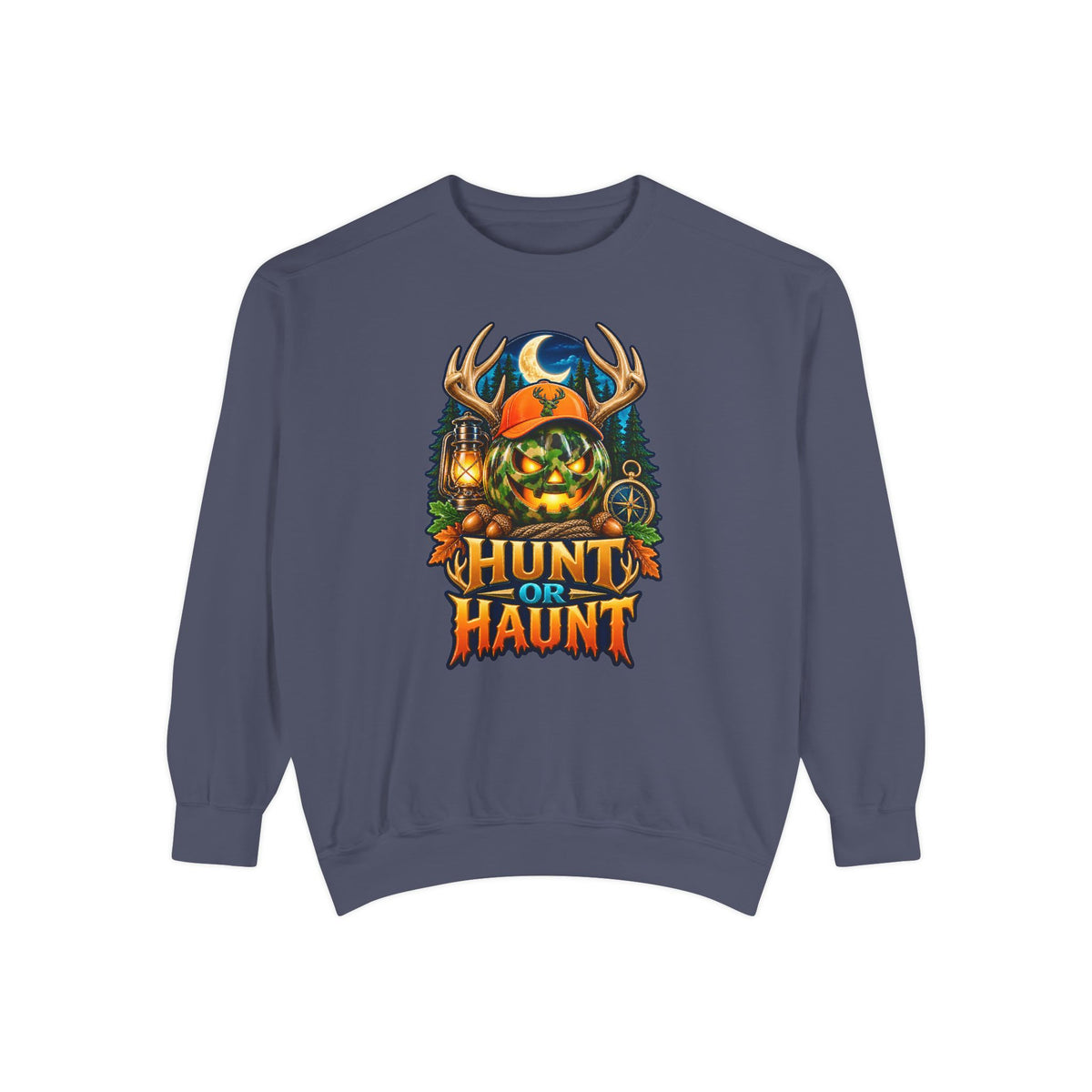 Hunt or Haunt Halloween Sweatshirt 🎃🍂 | Pumpkin Outdoor Crewneck