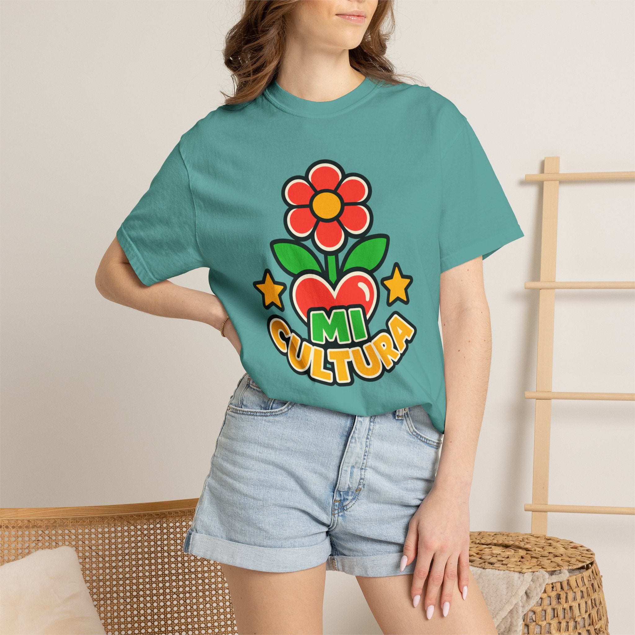 Mi Cultura Latino Heritage Heavyweight Tee 🌺❤️