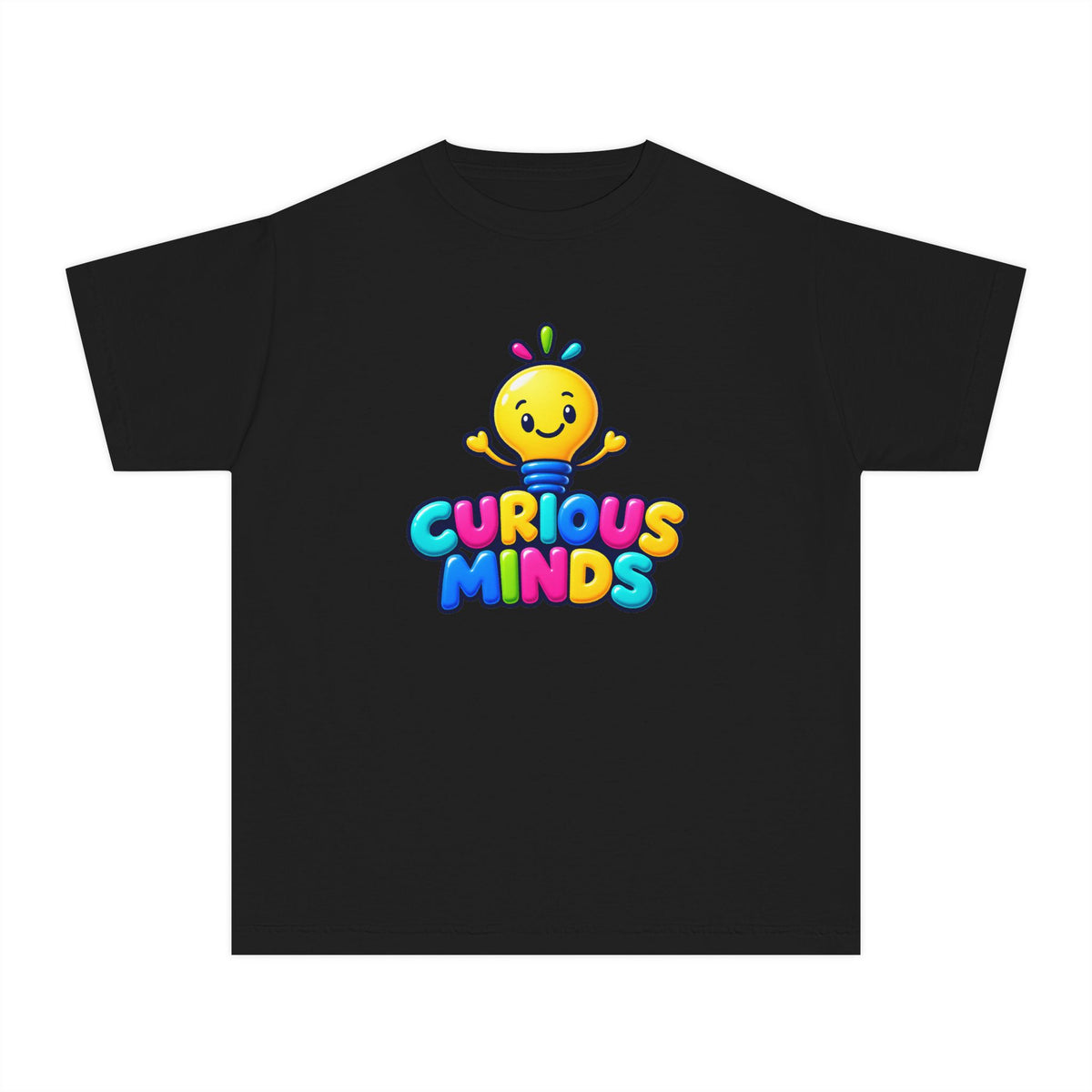 💡 Curious Minds Kids Tee Colorful Happy Character