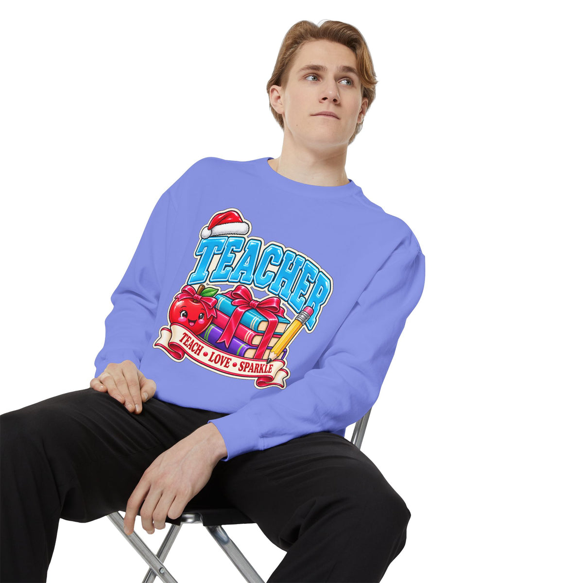 Teach • Love • Sparkle Christmas Teacher Sweatshirt