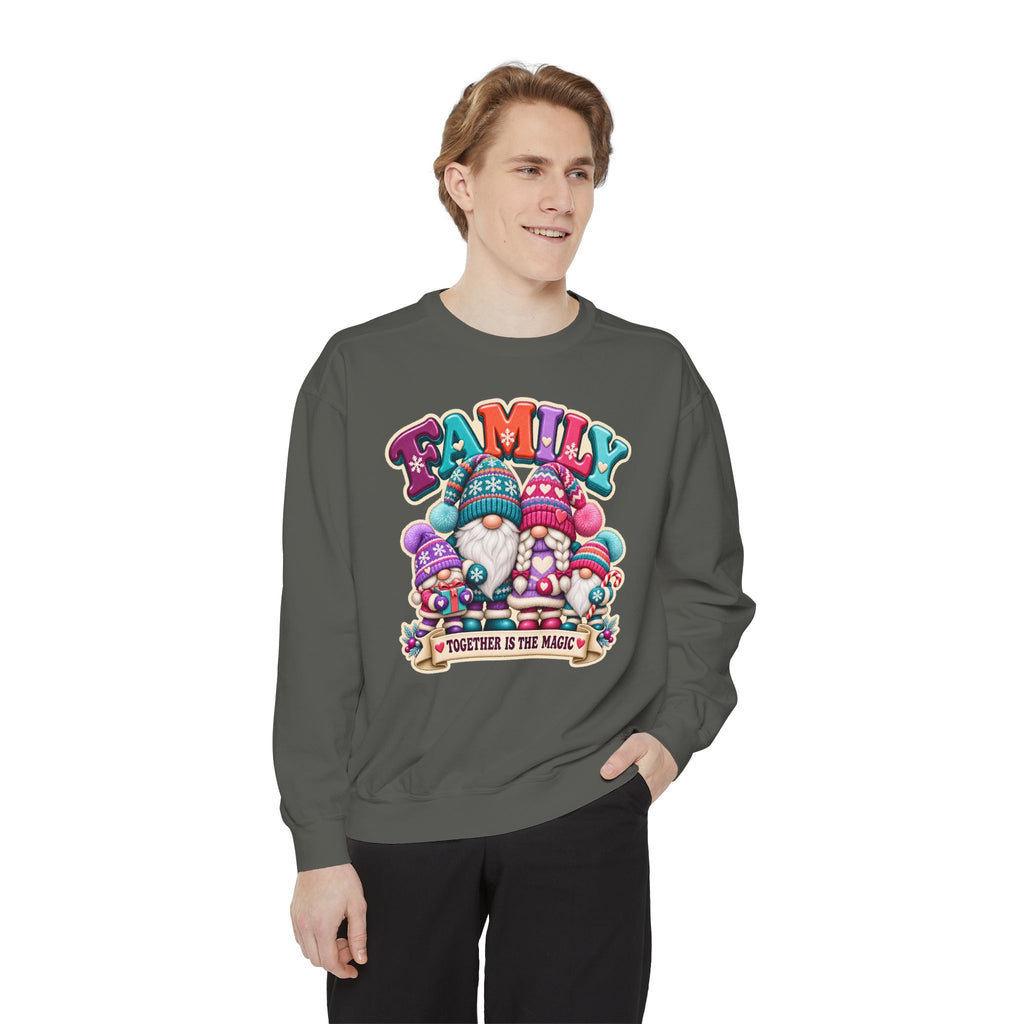 Family Gnomes "Together Is The Magic" Cozy Christmas Sweatshirt