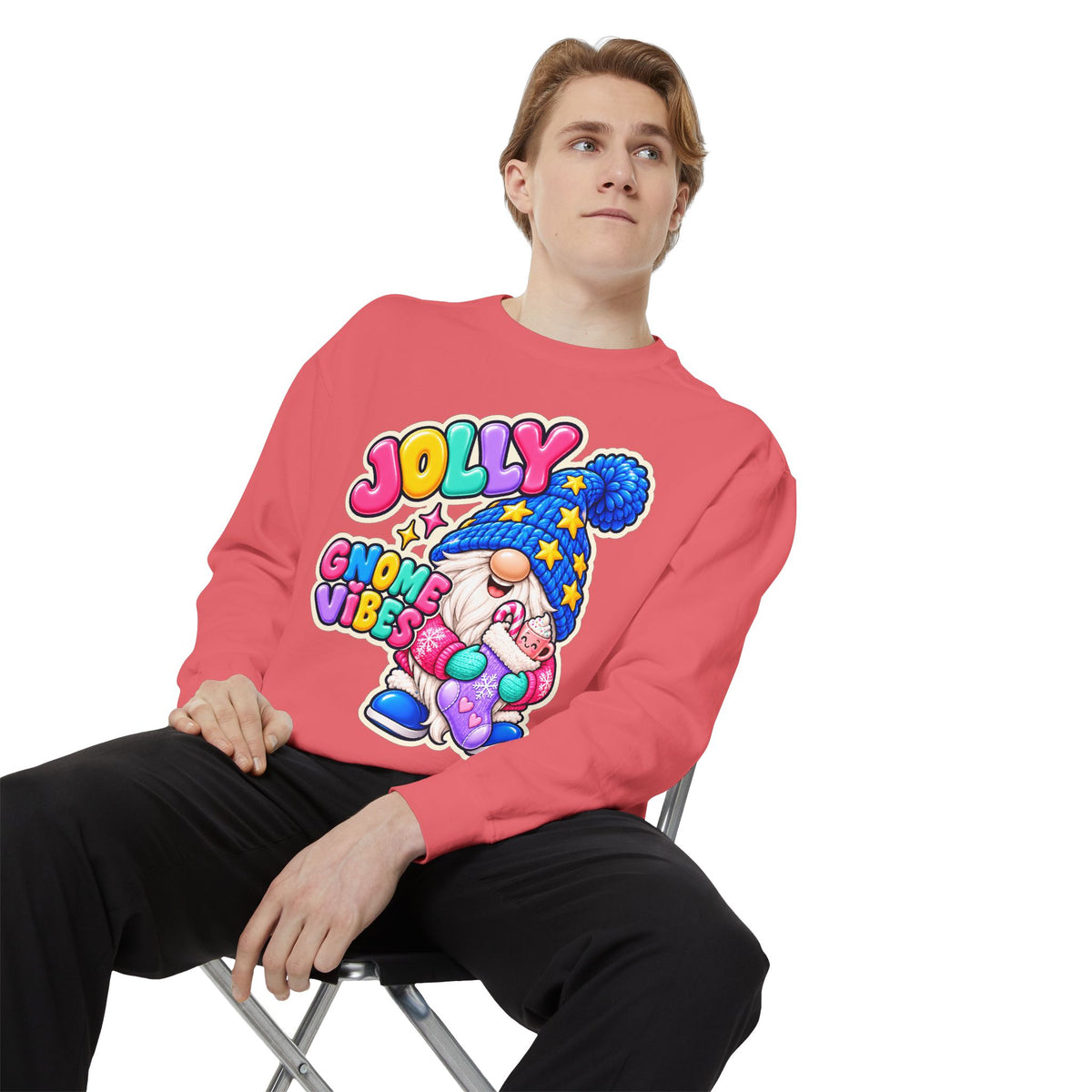 Jolly Gnome Vibes Christmas Sweatshirt