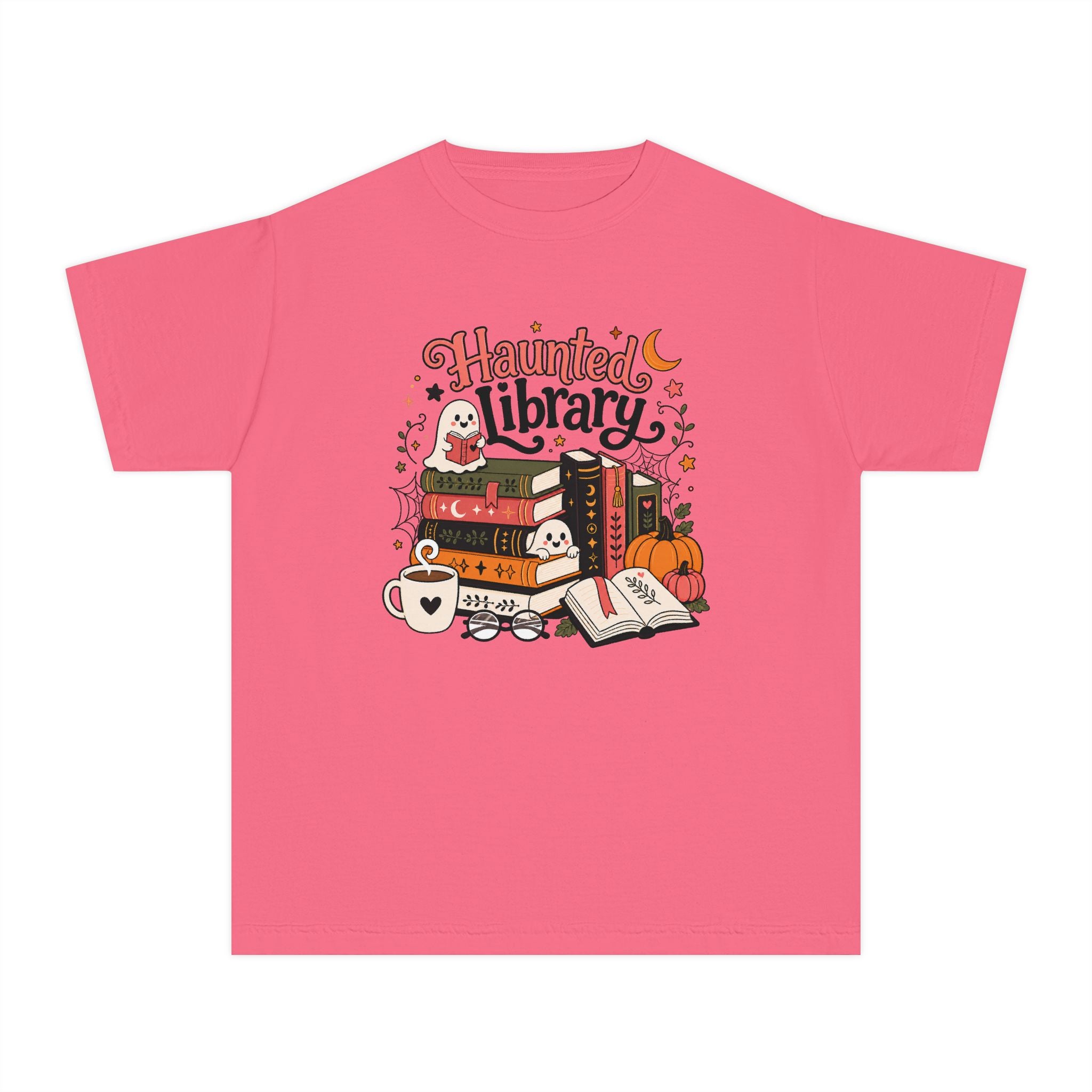 Haunted Library Youth Retro Tee 🎃📚