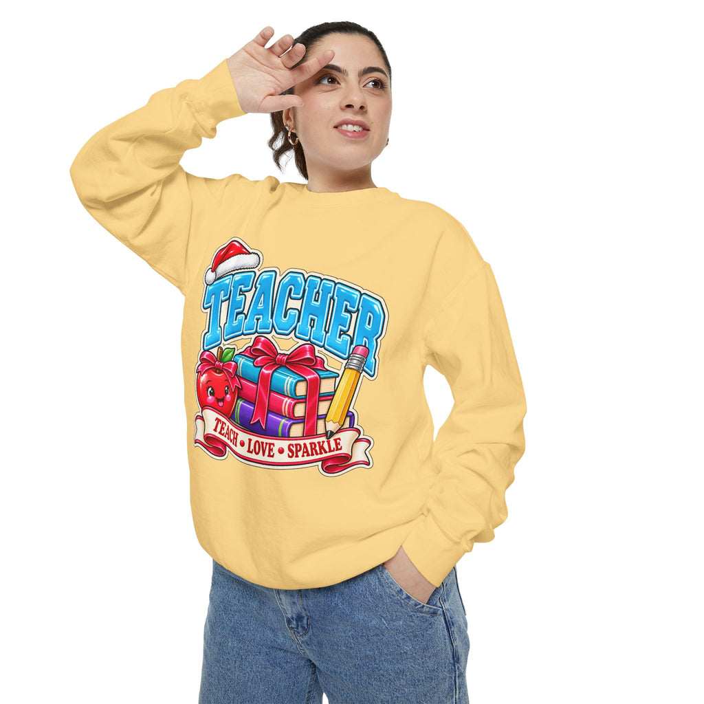 Teach • Love • Sparkle Christmas Teacher Sweatshirt