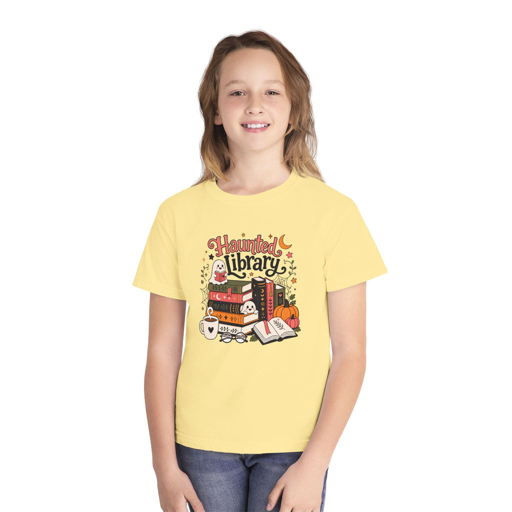 Haunted Library Youth Retro Tee 🎃📚