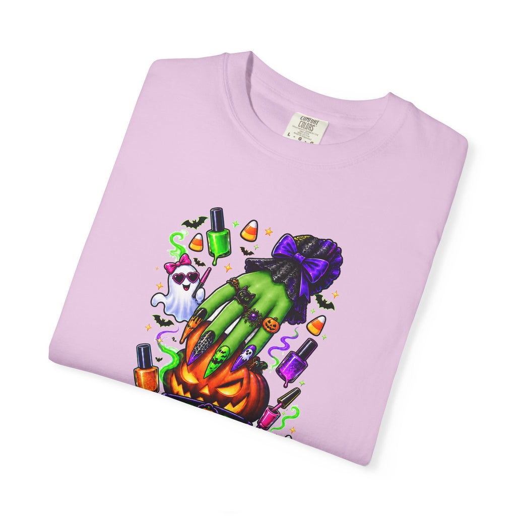 Nail Witch Halloween Tee – Adult Unisex Nail Tech & Beauty Salon Shirt