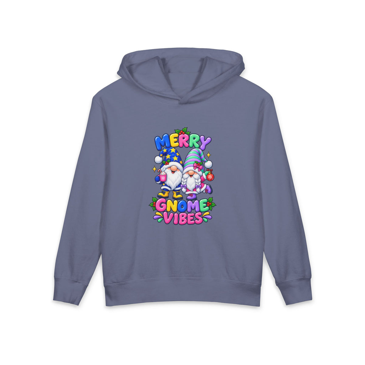 Merry Gnome Vibes Youth Christmas Hoodie