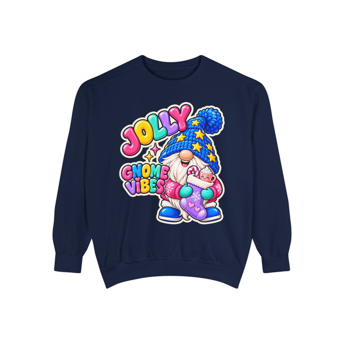 Jolly Gnome Vibes Christmas Sweatshirt